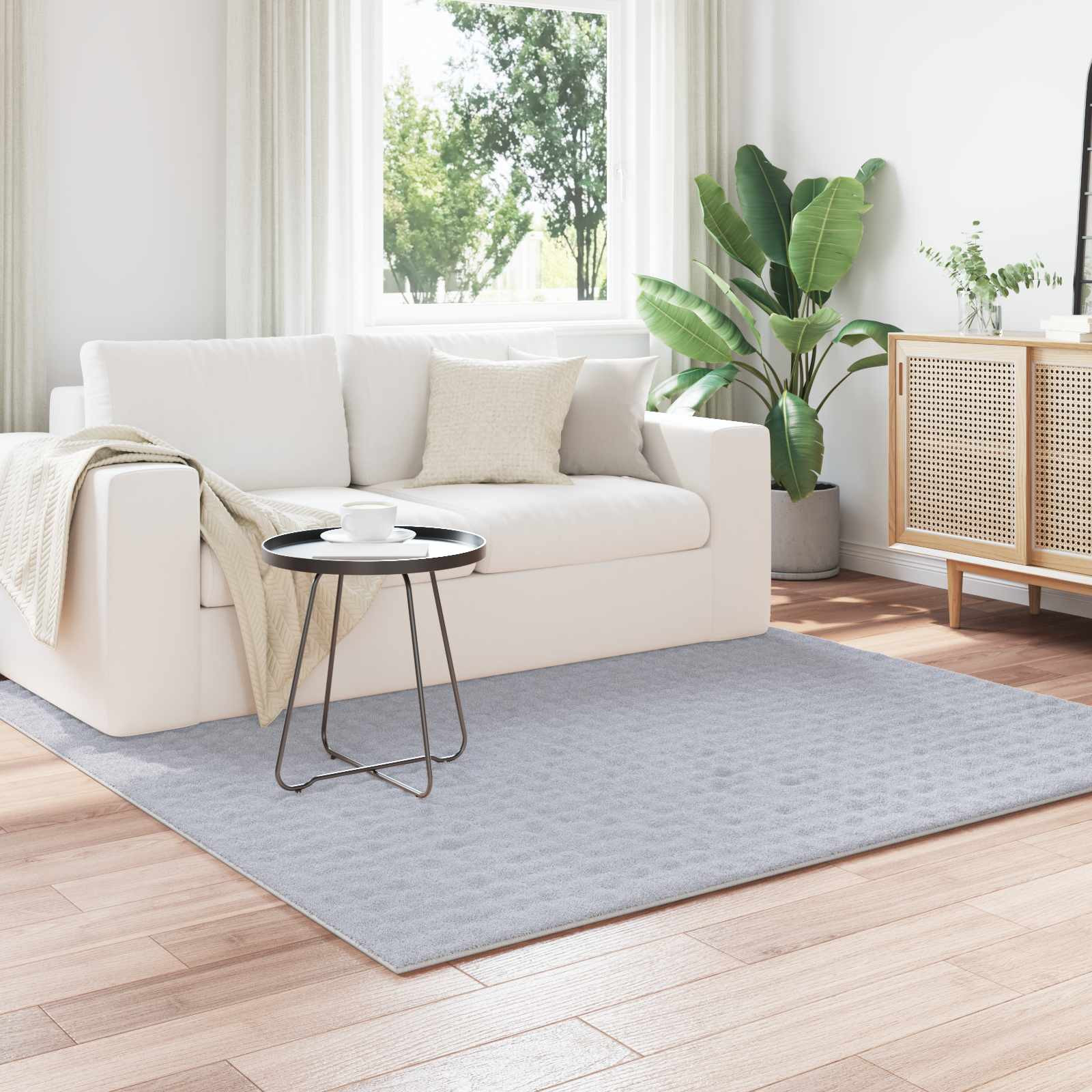 vidaXL Bereichsteppiche Quadratisch SIROLO Grau 120 x 120 cm Polyester