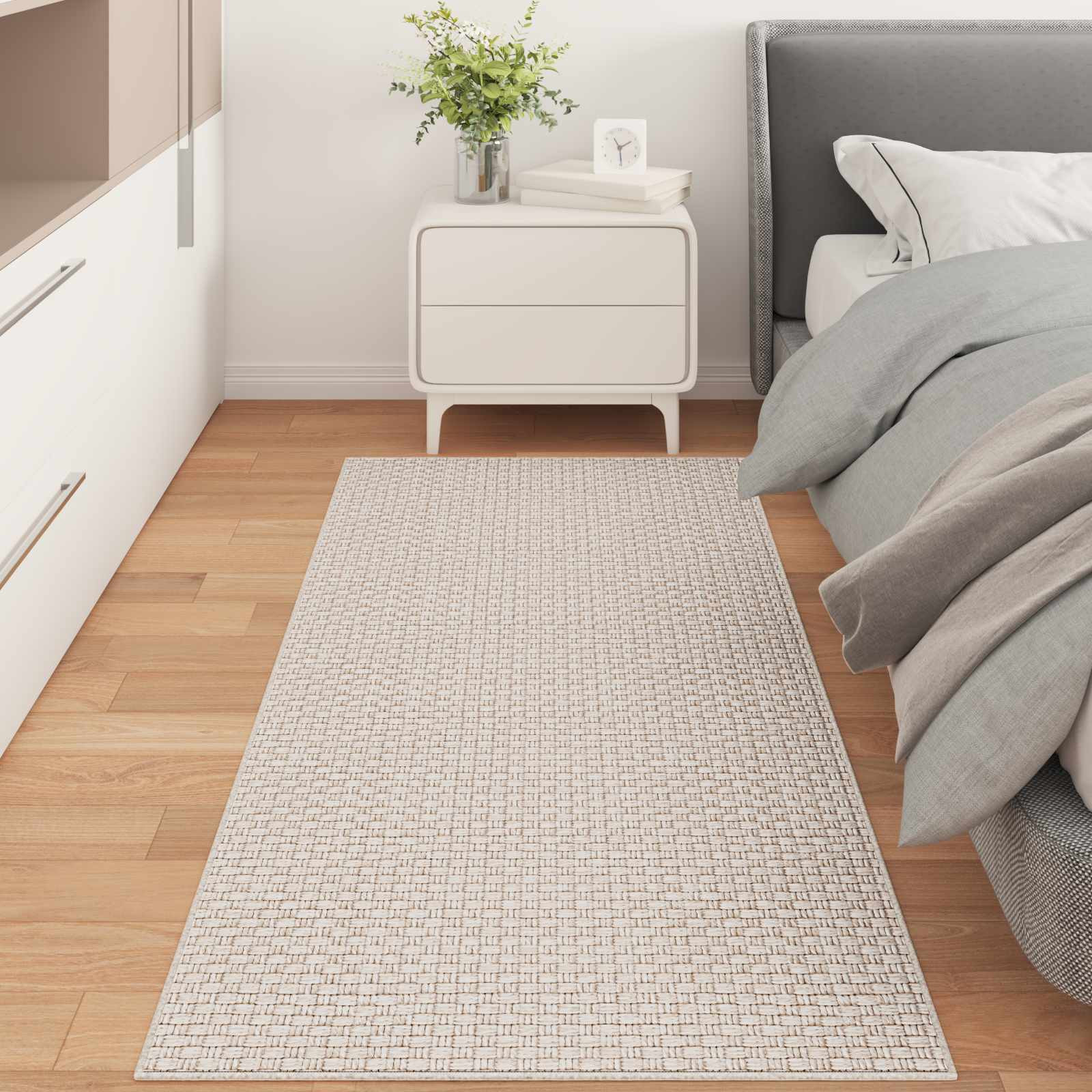 vidaXL Bereichsteppiche Rechtwinklig FARO Creme 150 x 80 cm Polyester