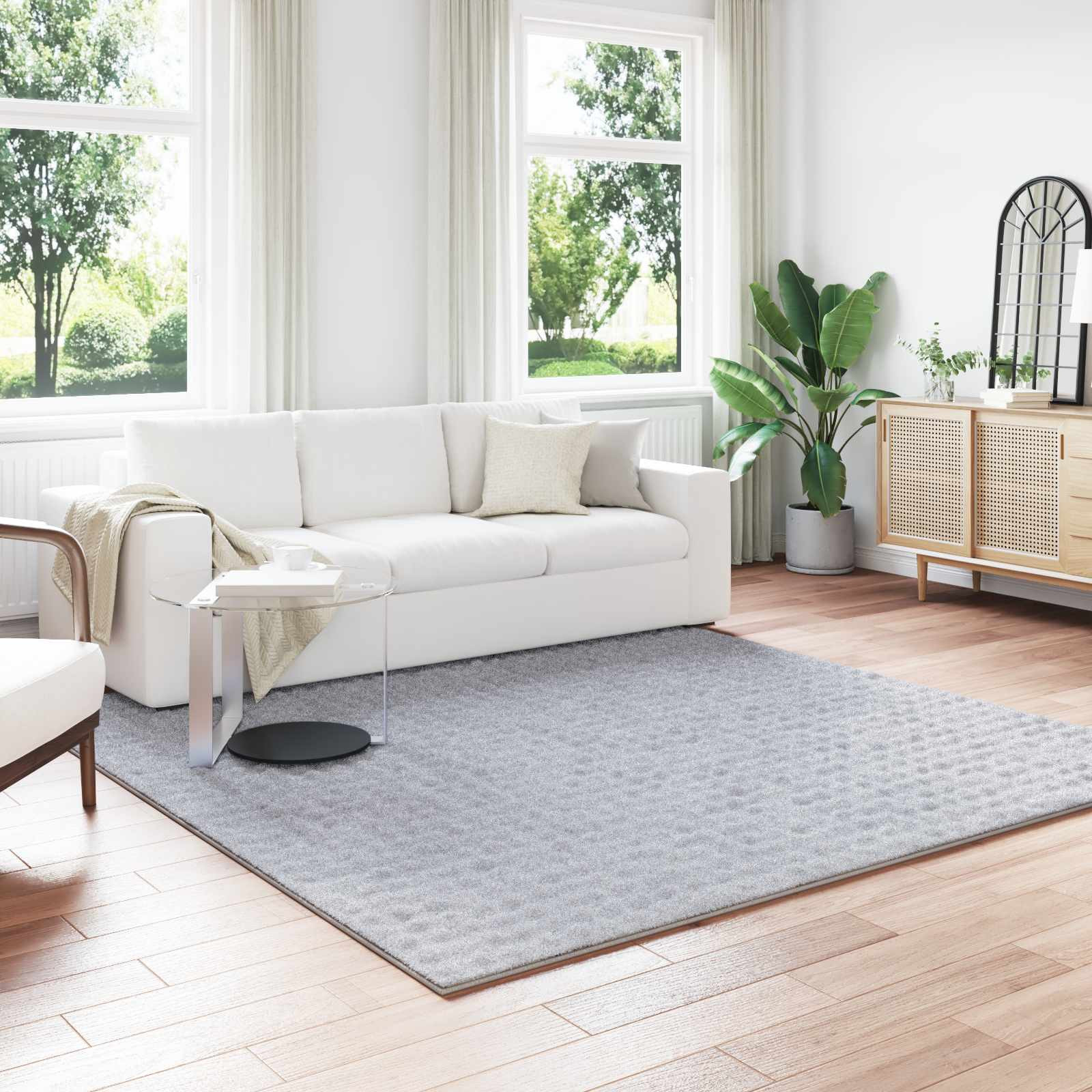 vidaXL Bereichsteppiche Quadratisch SIROLO Grau 240 x 240 cm Polyester