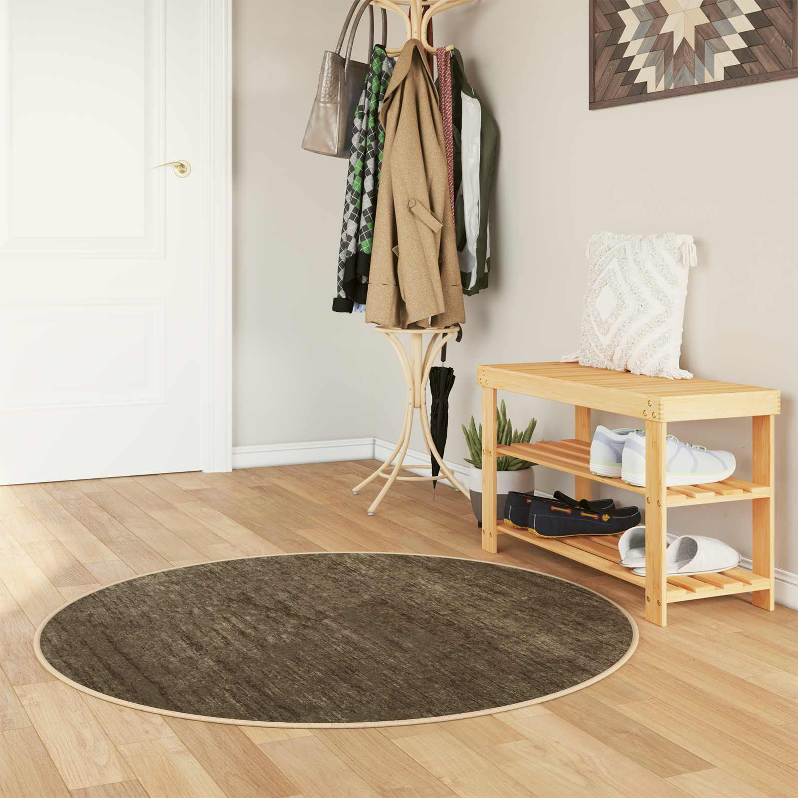 vidaXL Teppichläufer MARSA Waldgrün 120 x 120 cm Polyester und PVC