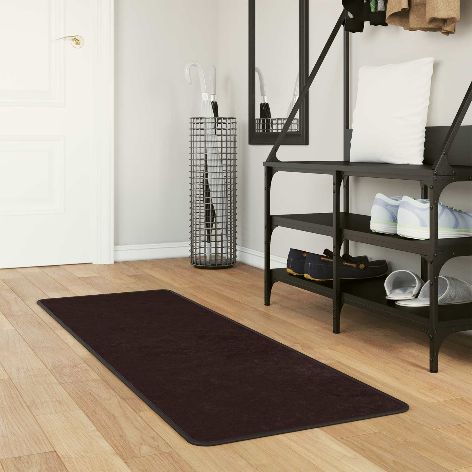 vidaXL Teppichläufer MARSA Anthrazit 50 x 200 cm Polyester und PVC