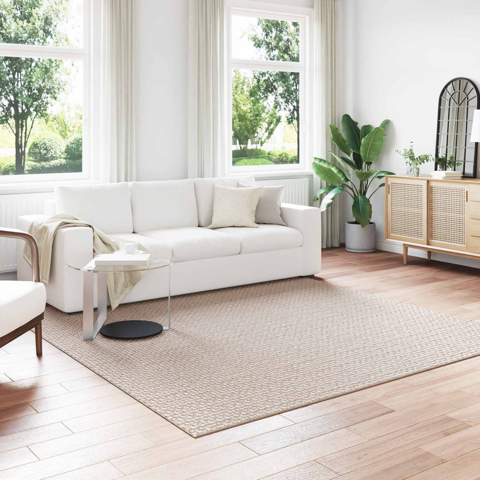vidaXL Bereichsteppiche Quadratisch FARO Creme 240 x 240 cm Polyester