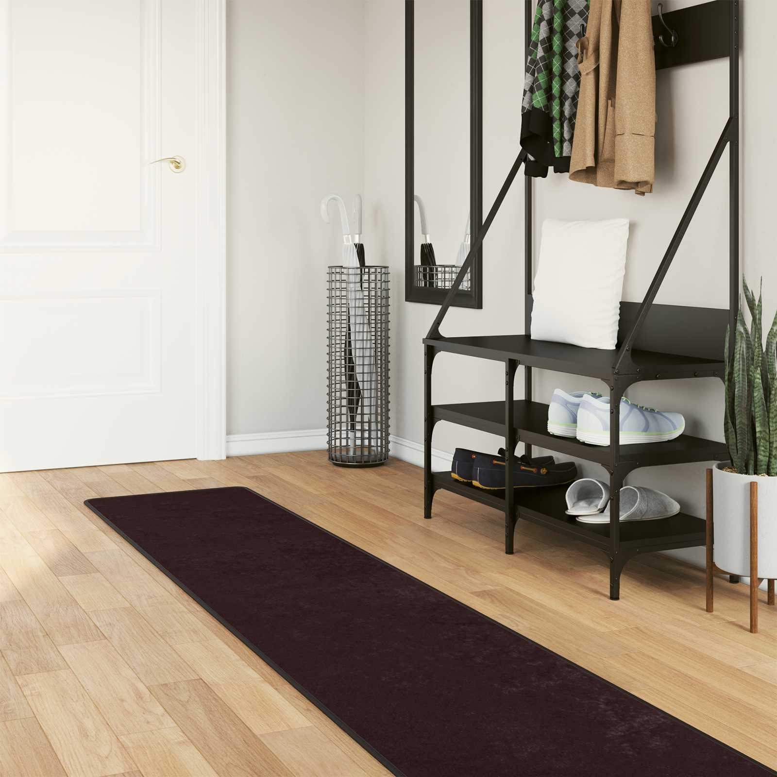 vidaXL Teppichläufer MARSA Anthrazit 50 x 300 cm Polyester und PVC