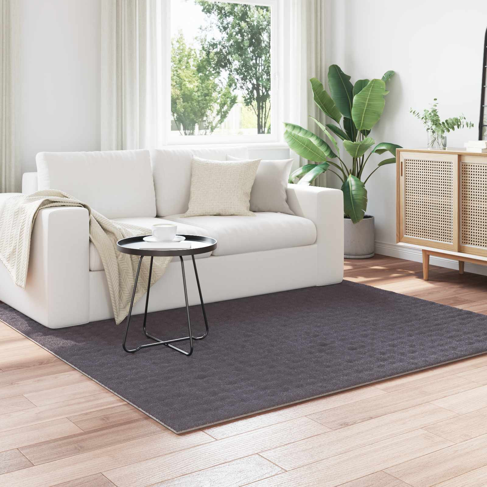 vidaXL Bereichsteppiche SIROLO Anthrazit 120 x 120 cm Polyester