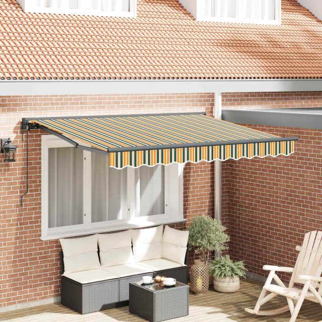 vidaXL Einziehbare Markise Grün 300 x 200 cm Stoff