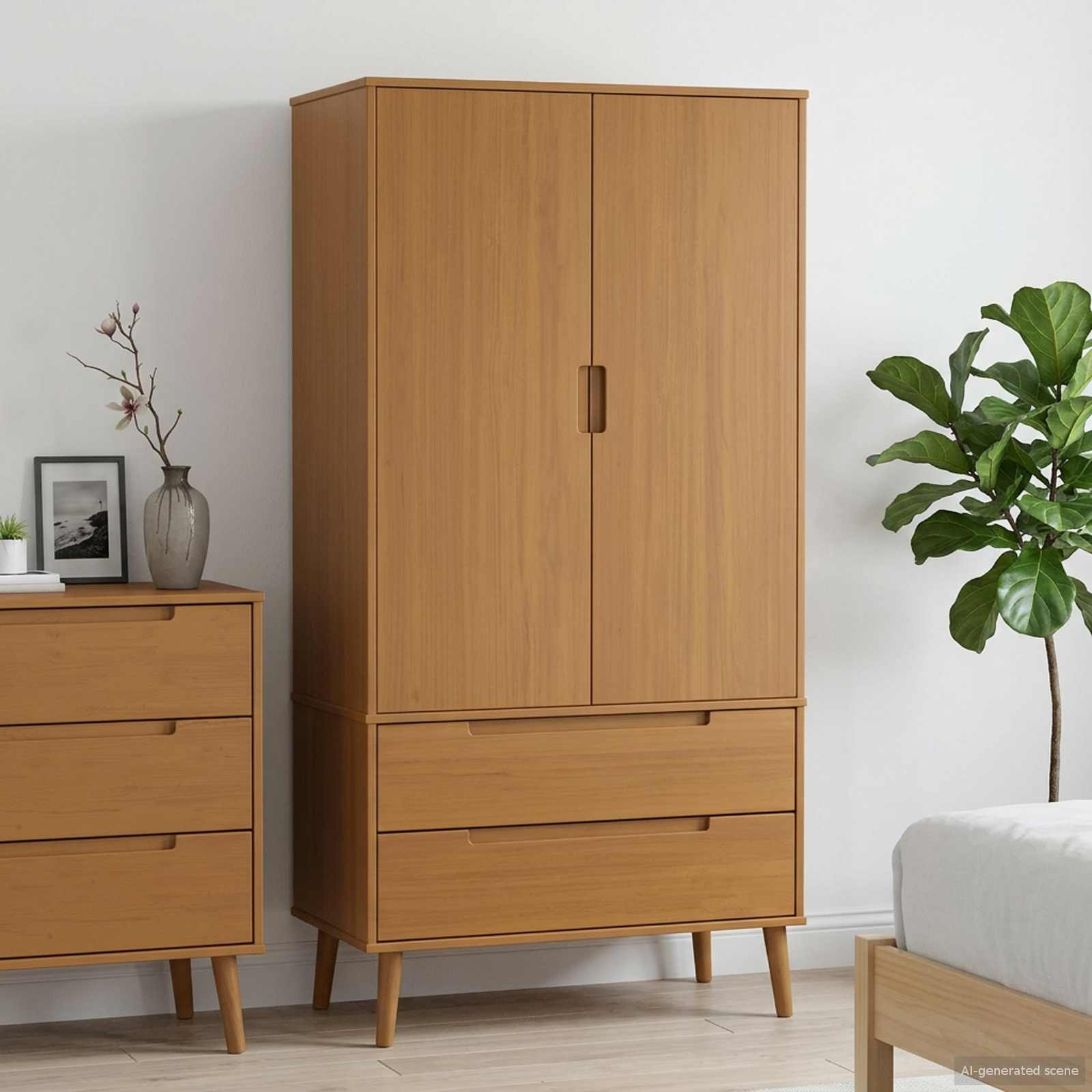 vidaXL Kleiderschrank MOLDE Karamell 90 x 55 x 175 cm