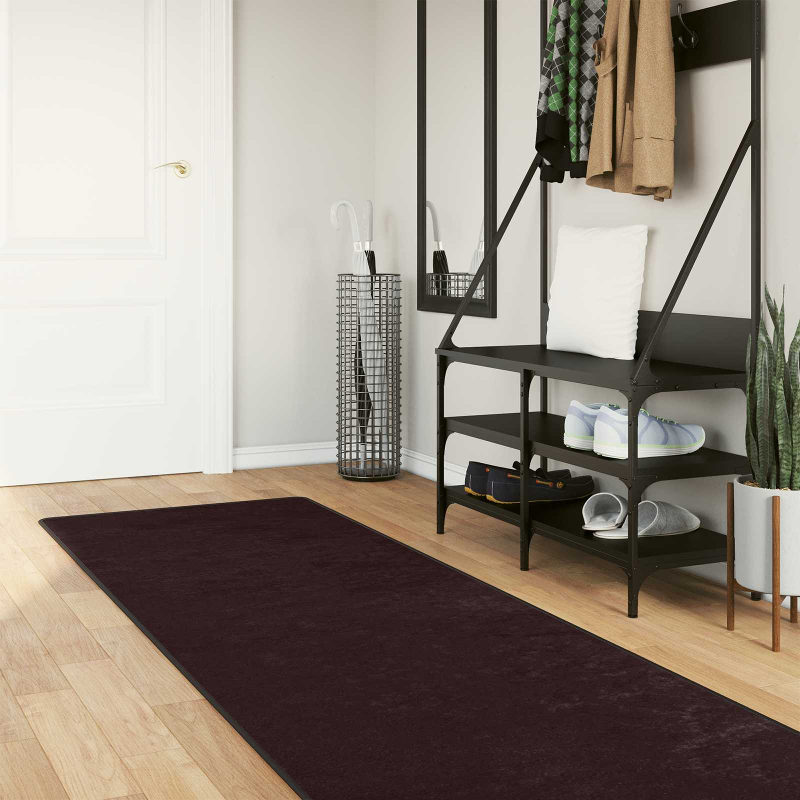 vidaXL Teppichläufer MARSA Anthrazit 80 x 450 cm Polyester und PVC