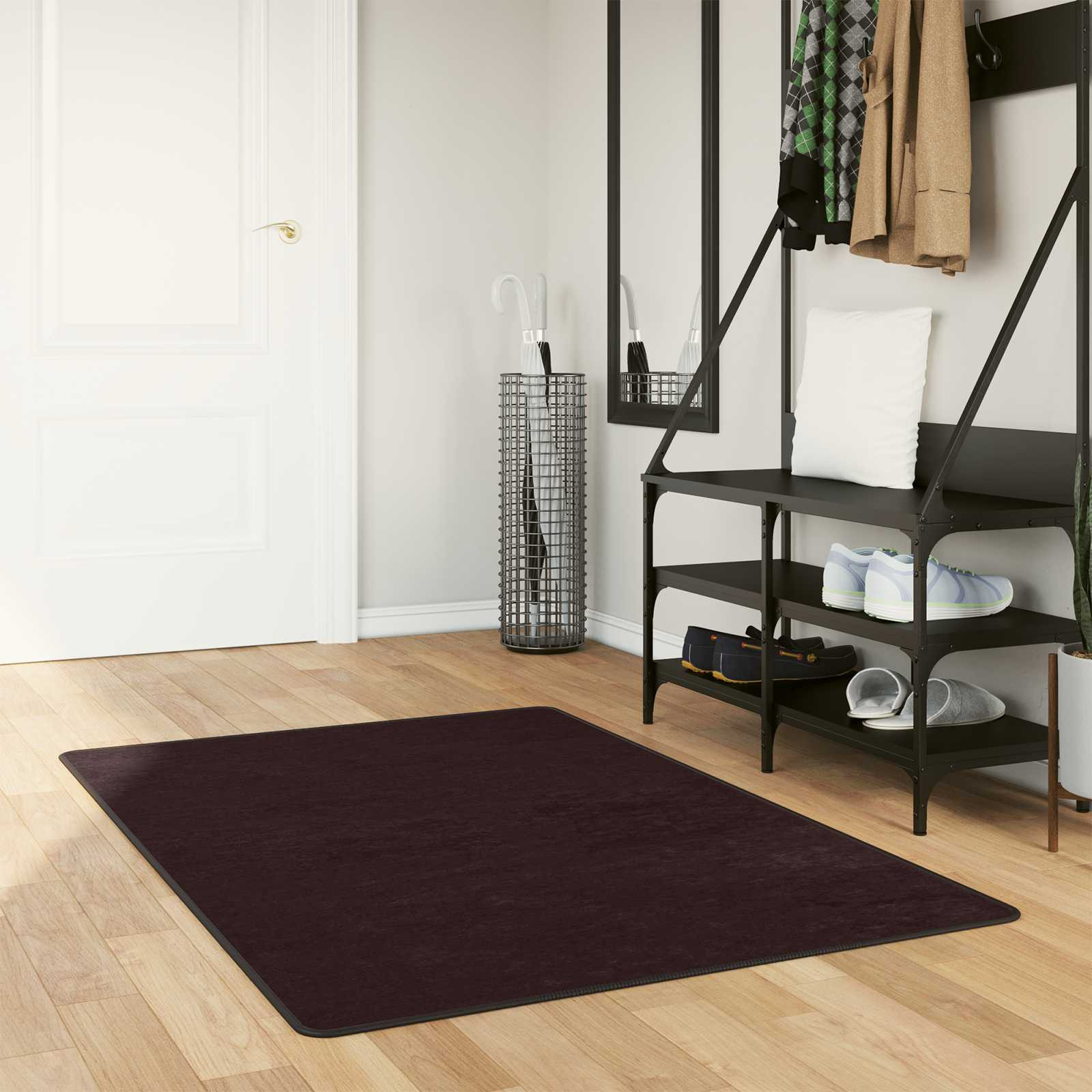 vidaXL Teppichläufer MARSA Anthrazit 100 x 150 cm Polyester und PVC