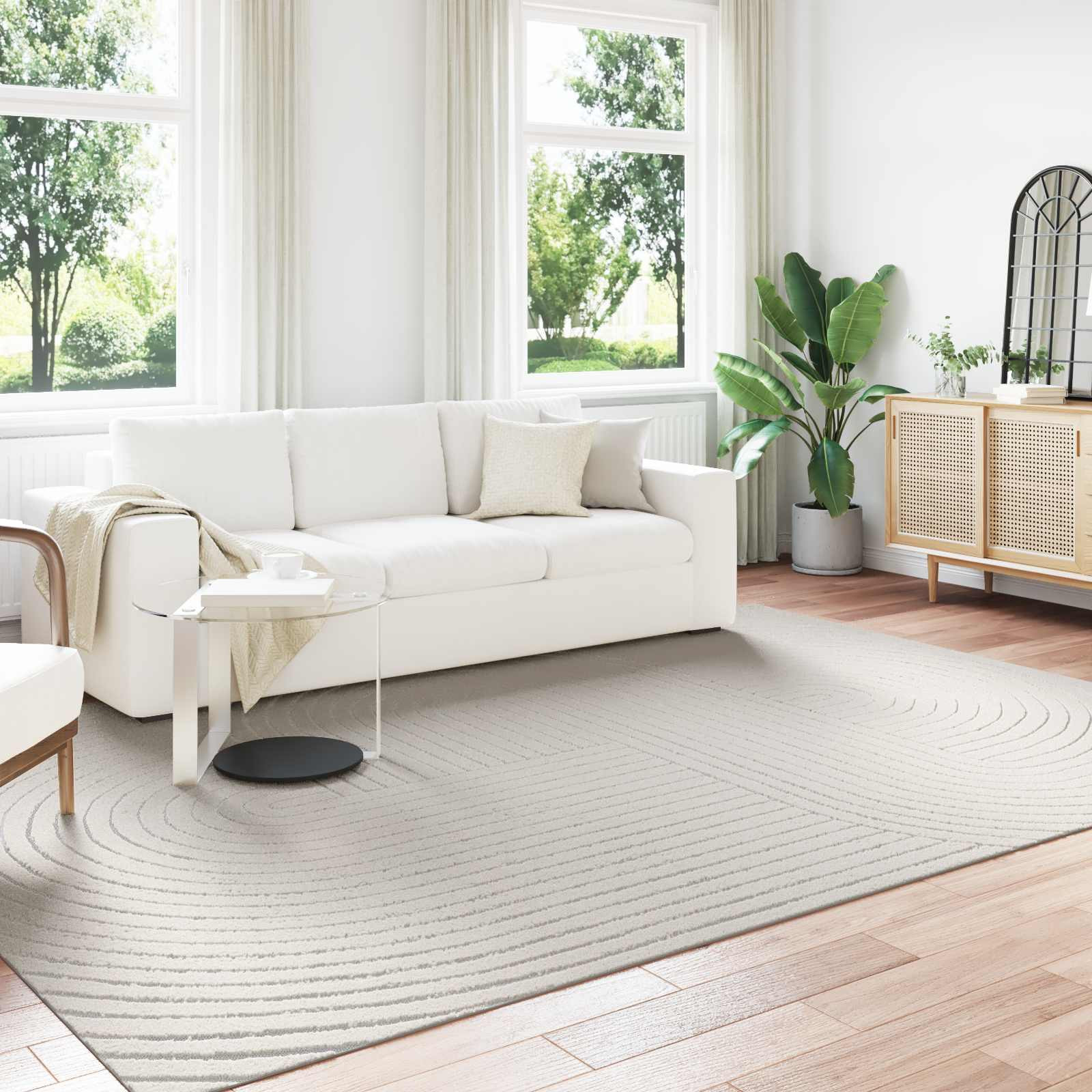 vidaXL Bereichsteppiche PALMERAS Creme 340 x 240 cm Polyester
