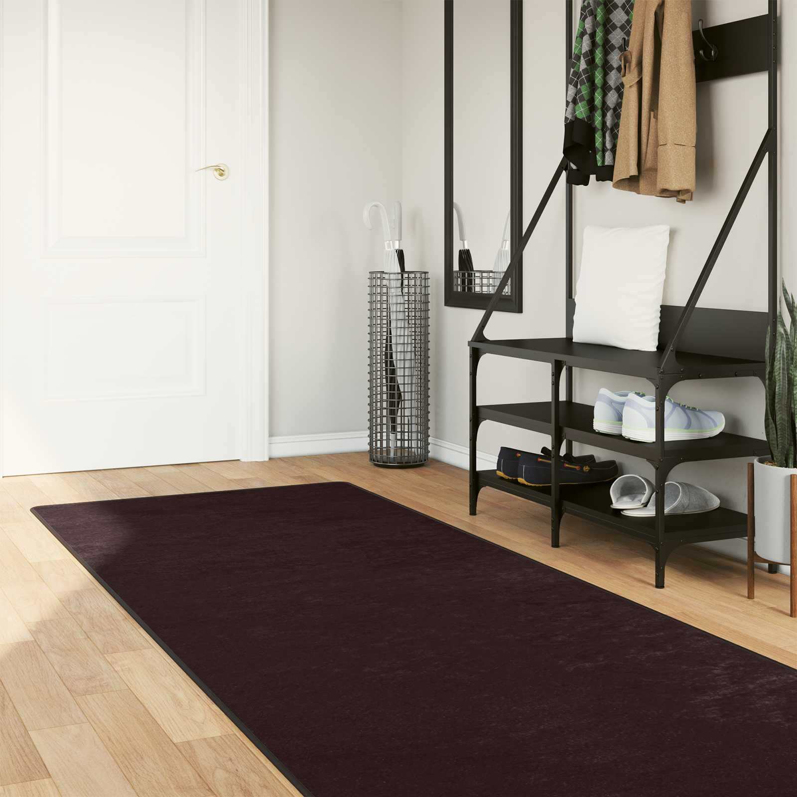 vidaXL Teppichläufer MARSA Anthrazit 100 x 250 cm Polyester und PVC