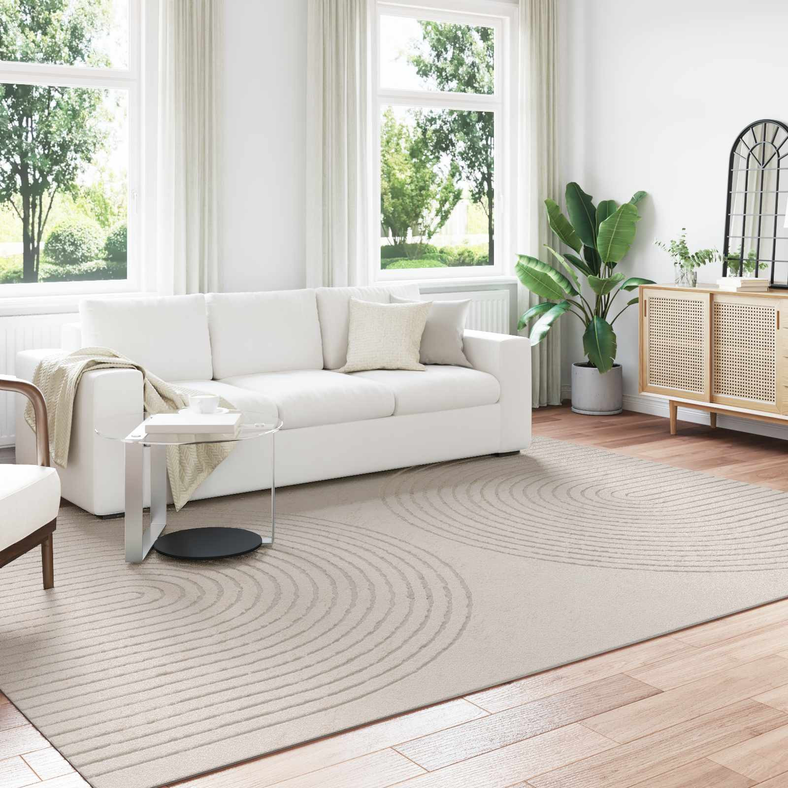 vidaXL Bereichsteppiche GALATI Creme 280 x 200 cm Polyester