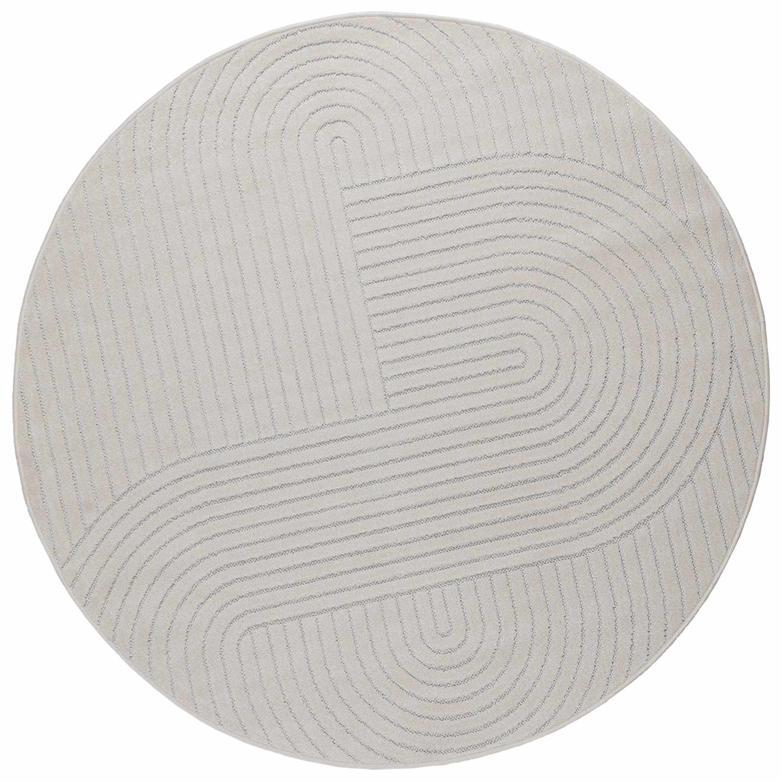 vidaXL Bereichsteppiche Rund PALMERAS Creme Ø 120 CM Polyester