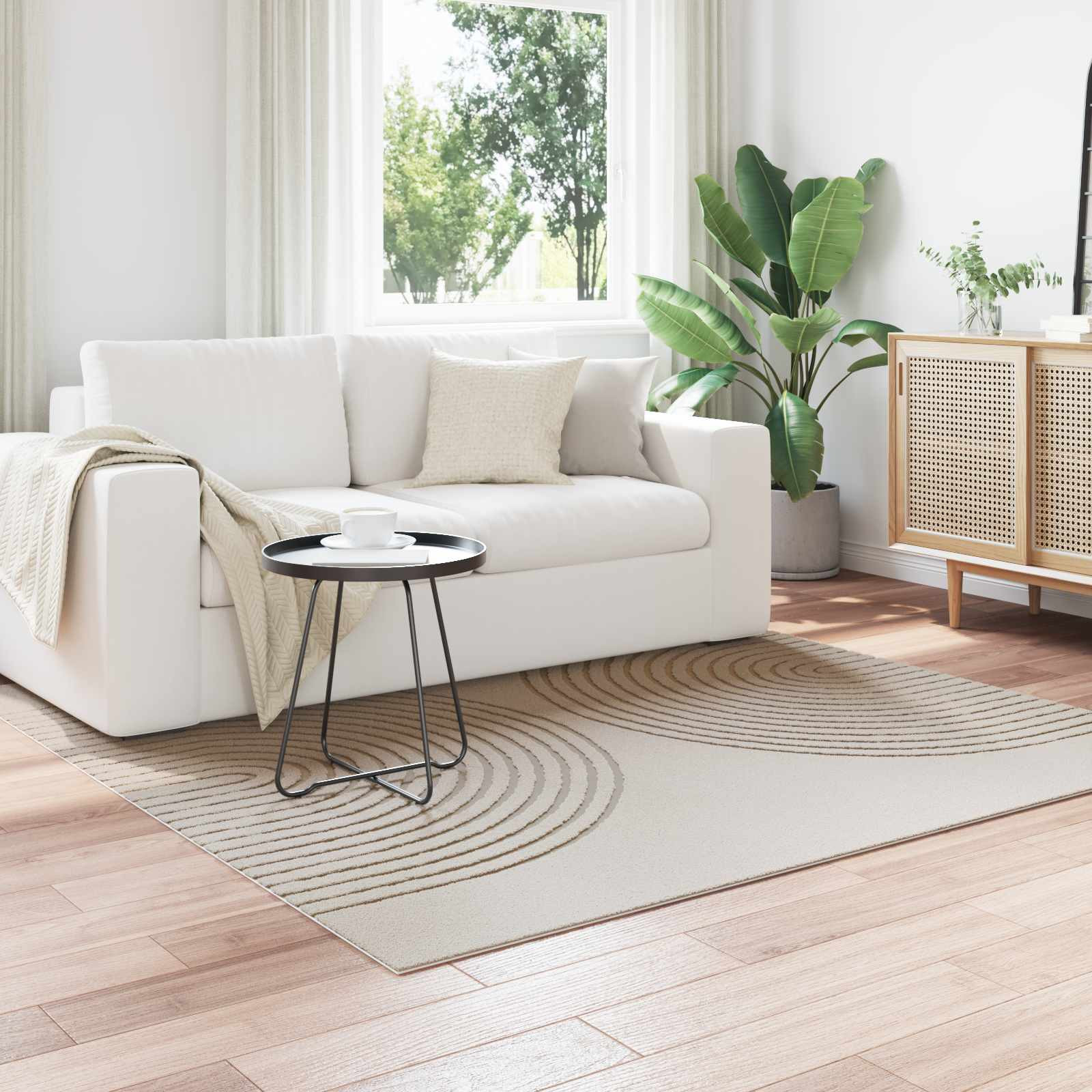 vidaXL Bereichsteppiche Quadratisch GALATI Creme 200 x 200 cm