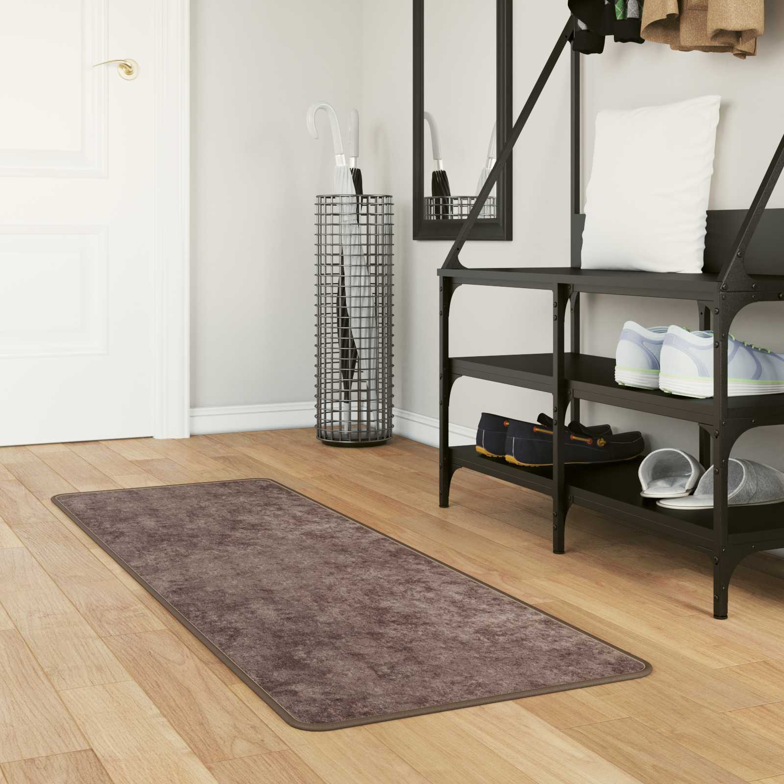 vidaXL Teppichläufer MARSA Grau 50 x 100 cm Polyester und PVC