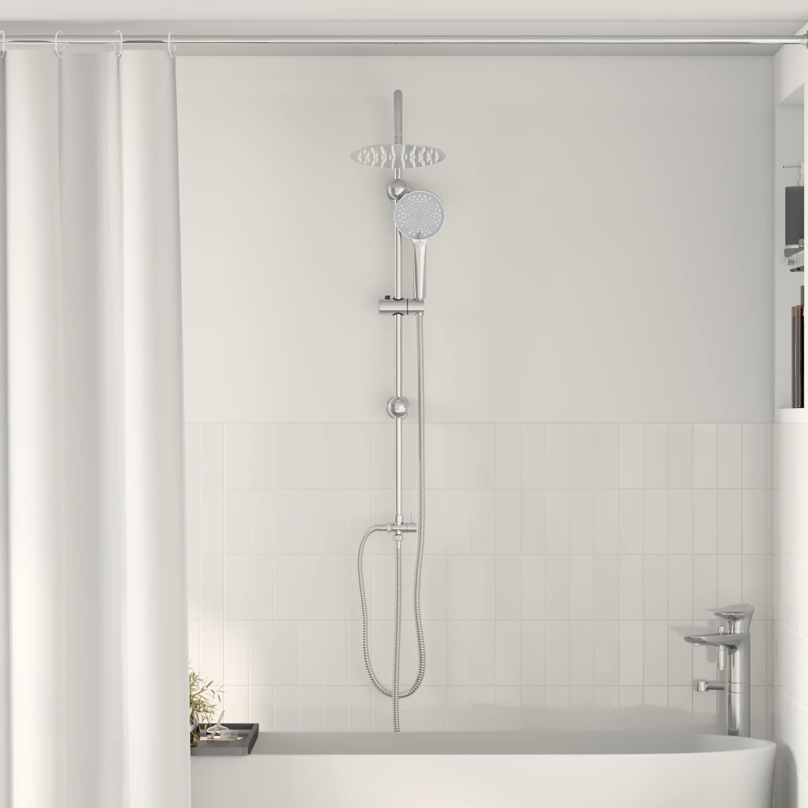 vidaXL Duschsystem Silber 47 x 20 x 95 cm Edelstahl