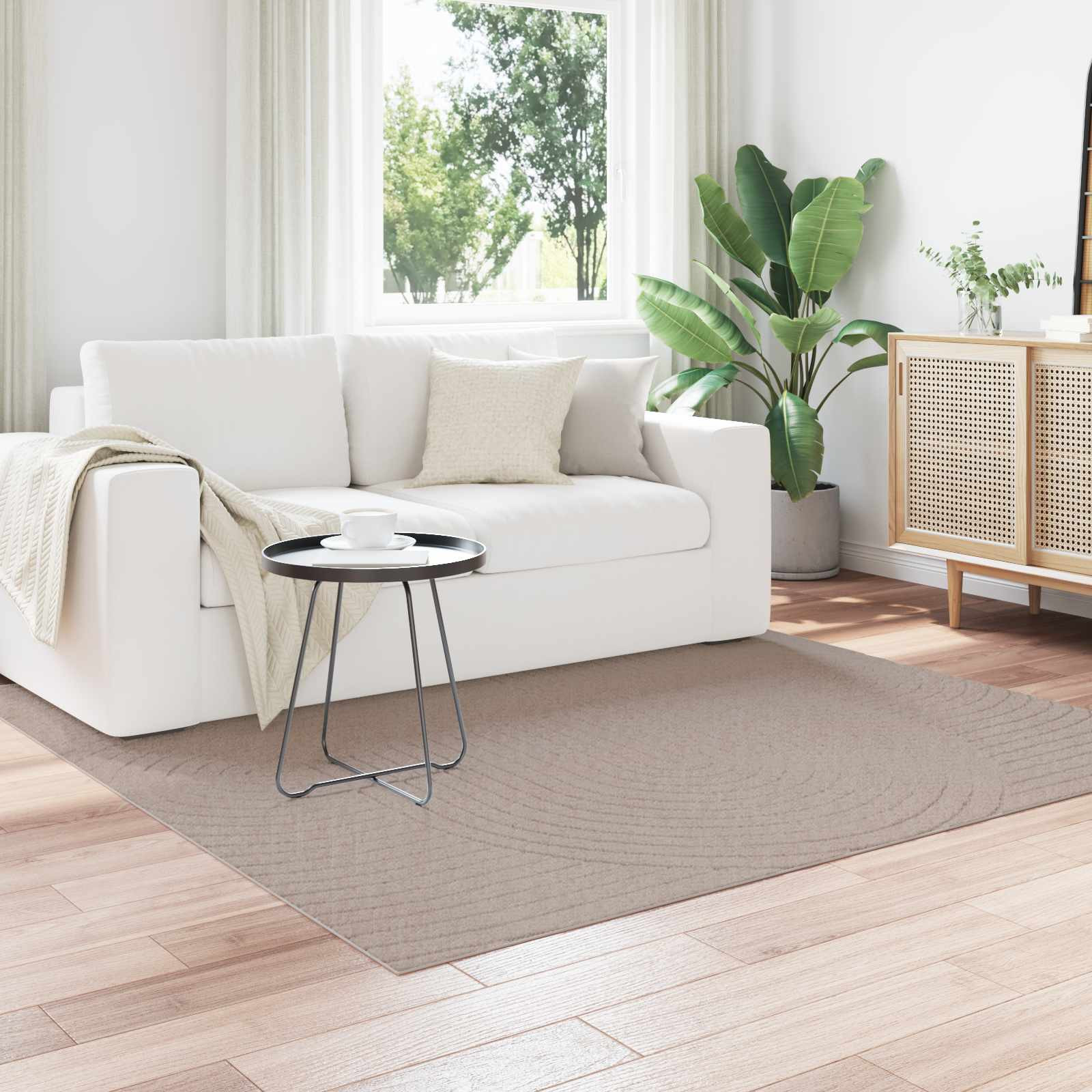 vidaXL Bereichsteppiche PALMERAS Beige 200 x 200 cm Polyester
