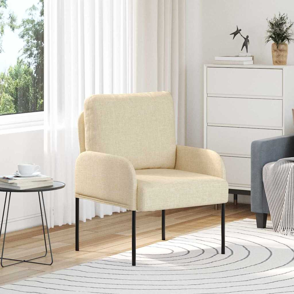 vidaXL Sofas mit Kissen 55cm Creme Sperrholz