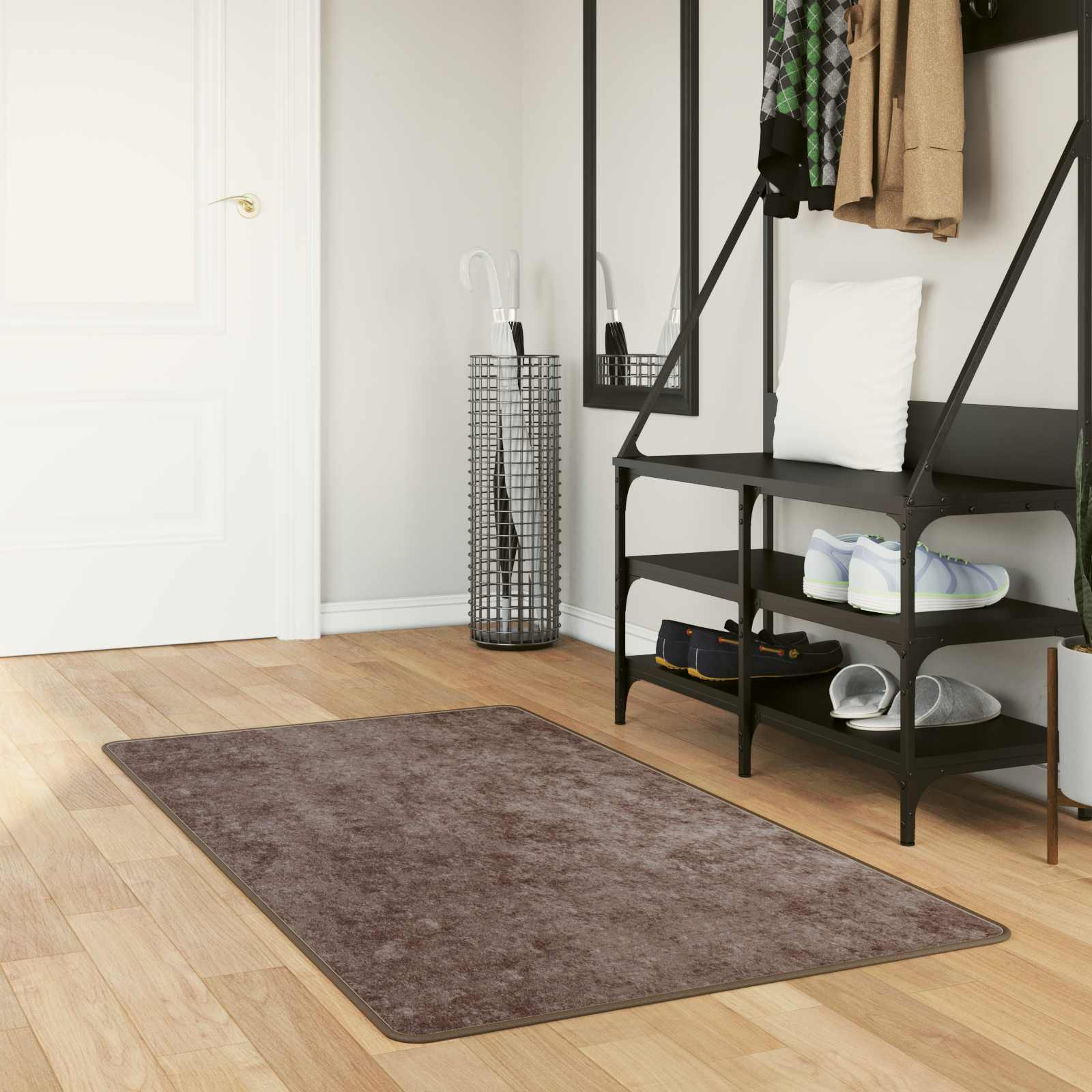 vidaXL Teppichläufer MARSA Grau 80 x 150 cm Polyester und PVC