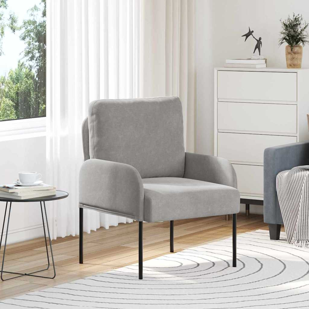 vidaXL Sofas mit Kissen 55cm Hellgrau Sperrholz