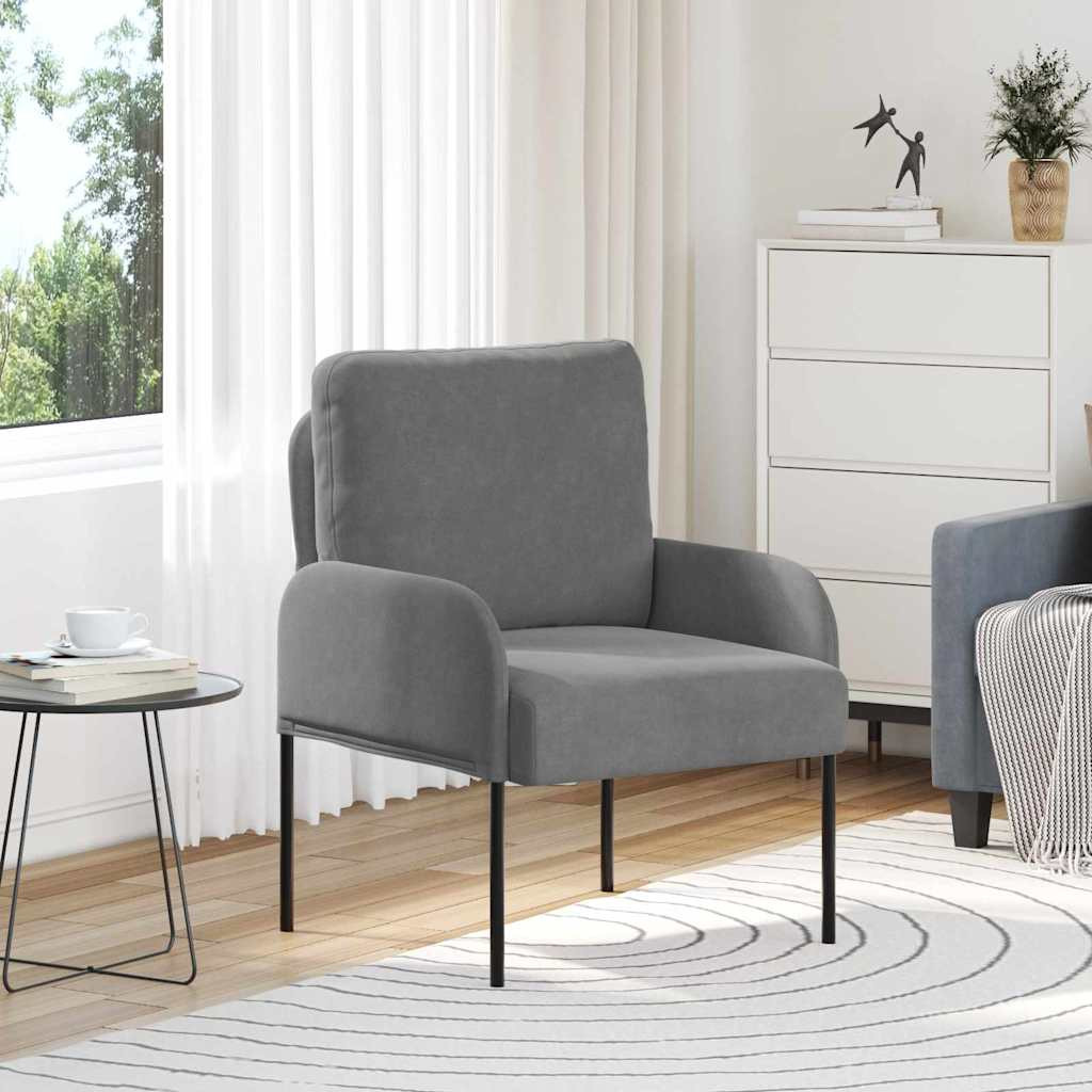vidaXL Sofas mit Kissen 55cm Dunkelgrau Sperrholz