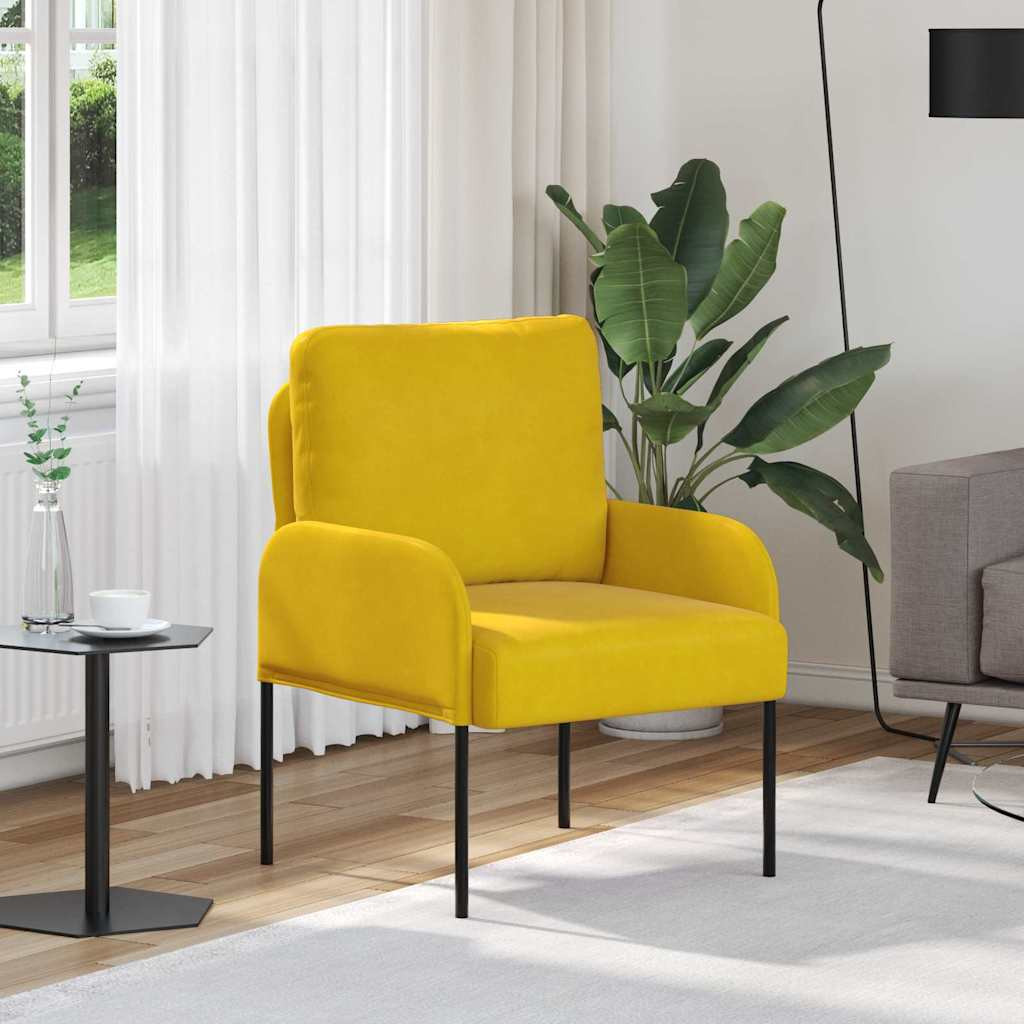 vidaXL Sofas mit Kissen 55cm Gelb Sperrholz