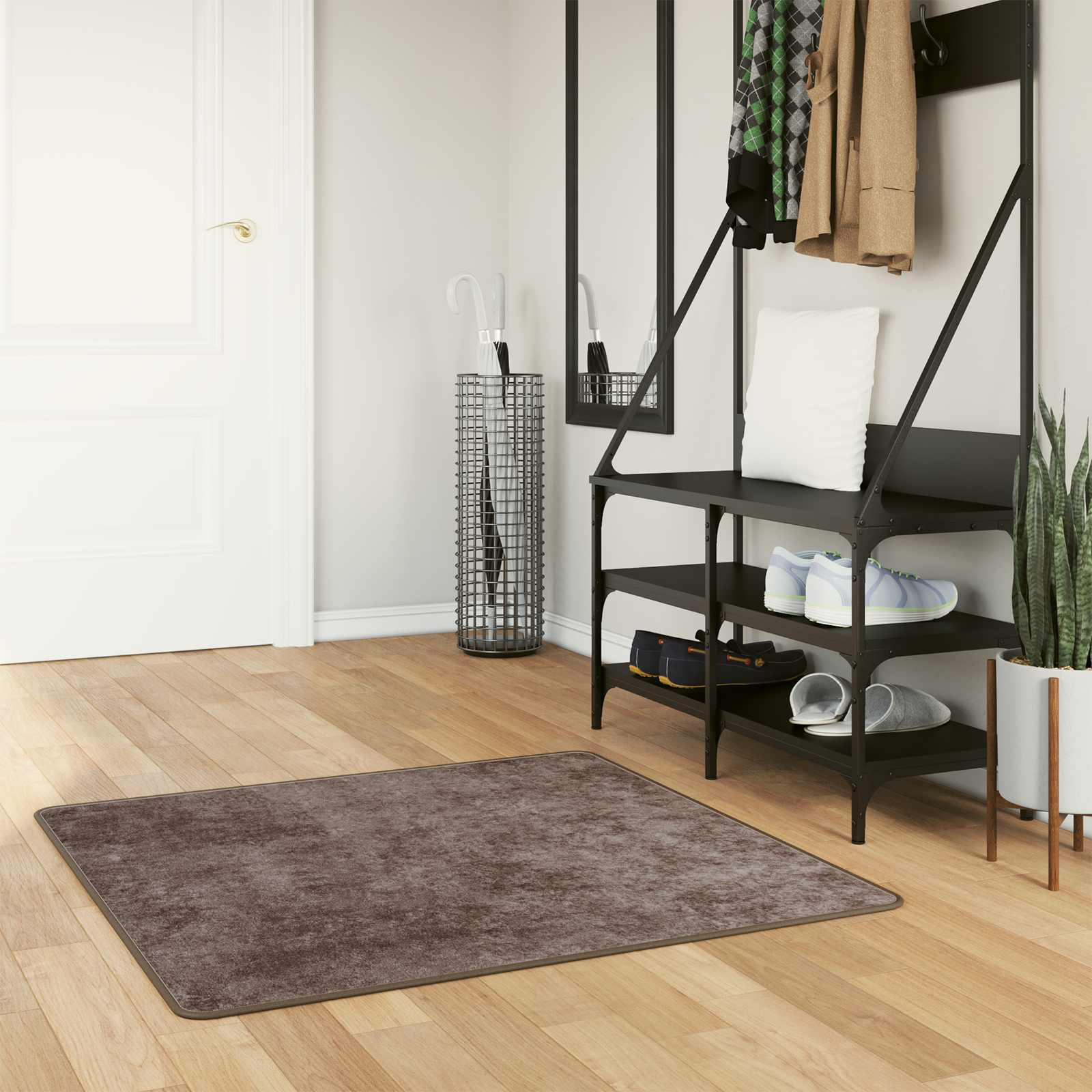 vidaXL Teppichläufer MARSA Grau 100 x 100 cm Polyester und PVC