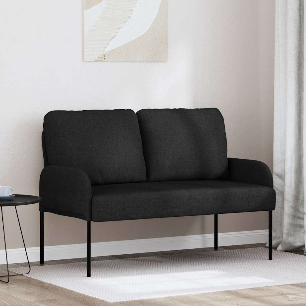 vidaXL Sofas mit Kissen 110cm Schwarz Sperrholz