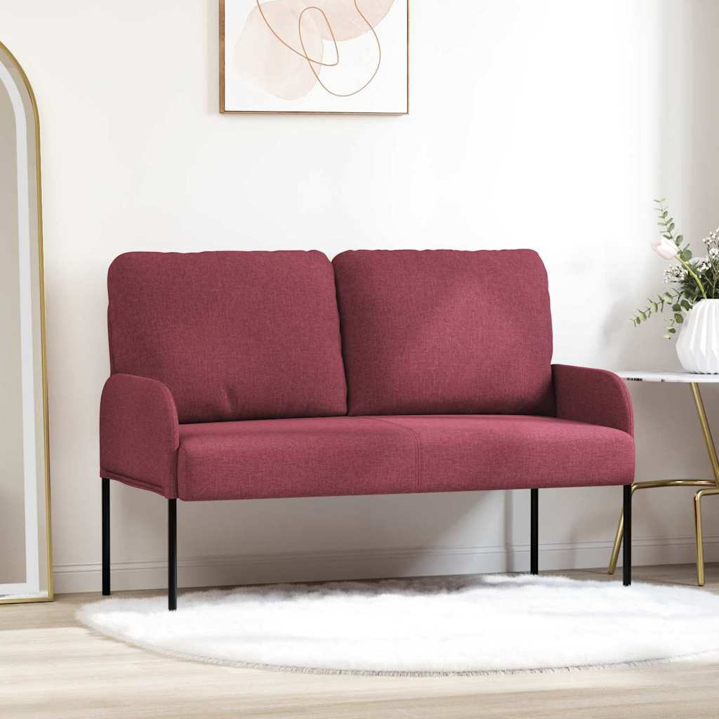 vidaXL Sofas mit Kissen 110cm Weinrot Sperrholz