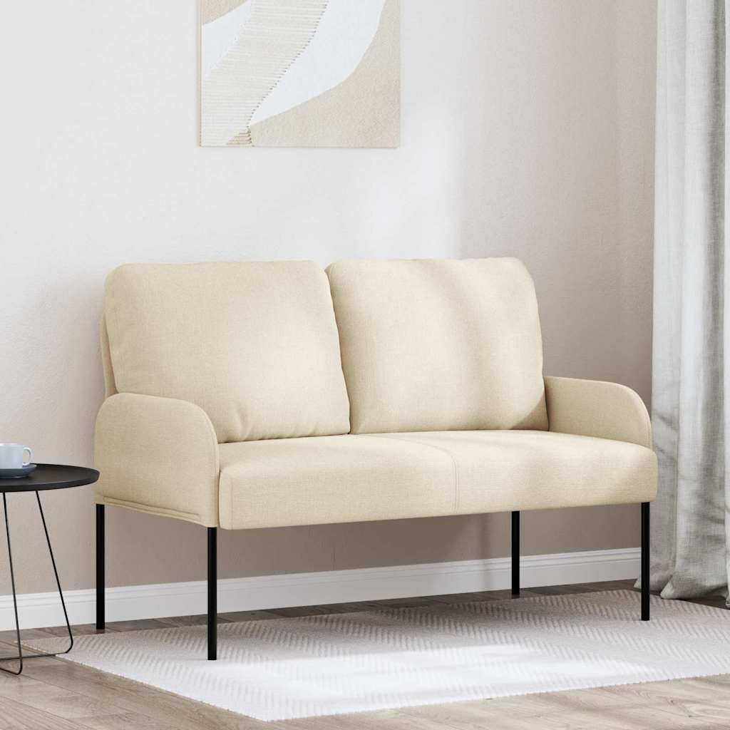 vidaXL Sofas mit Kissen 110cm Creme Sperrholz
