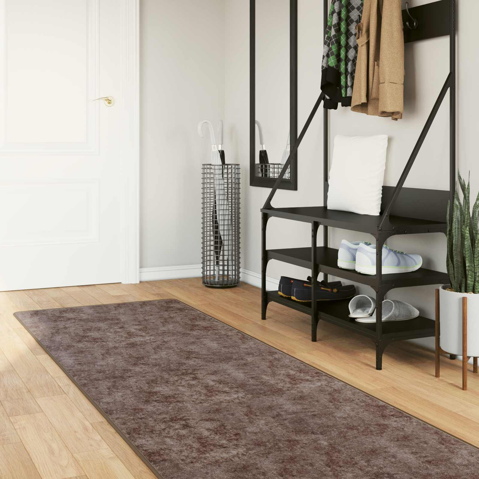 vidaXL Teppichläufer MARSA Grau 100 x 250 cm Polyester und PVC