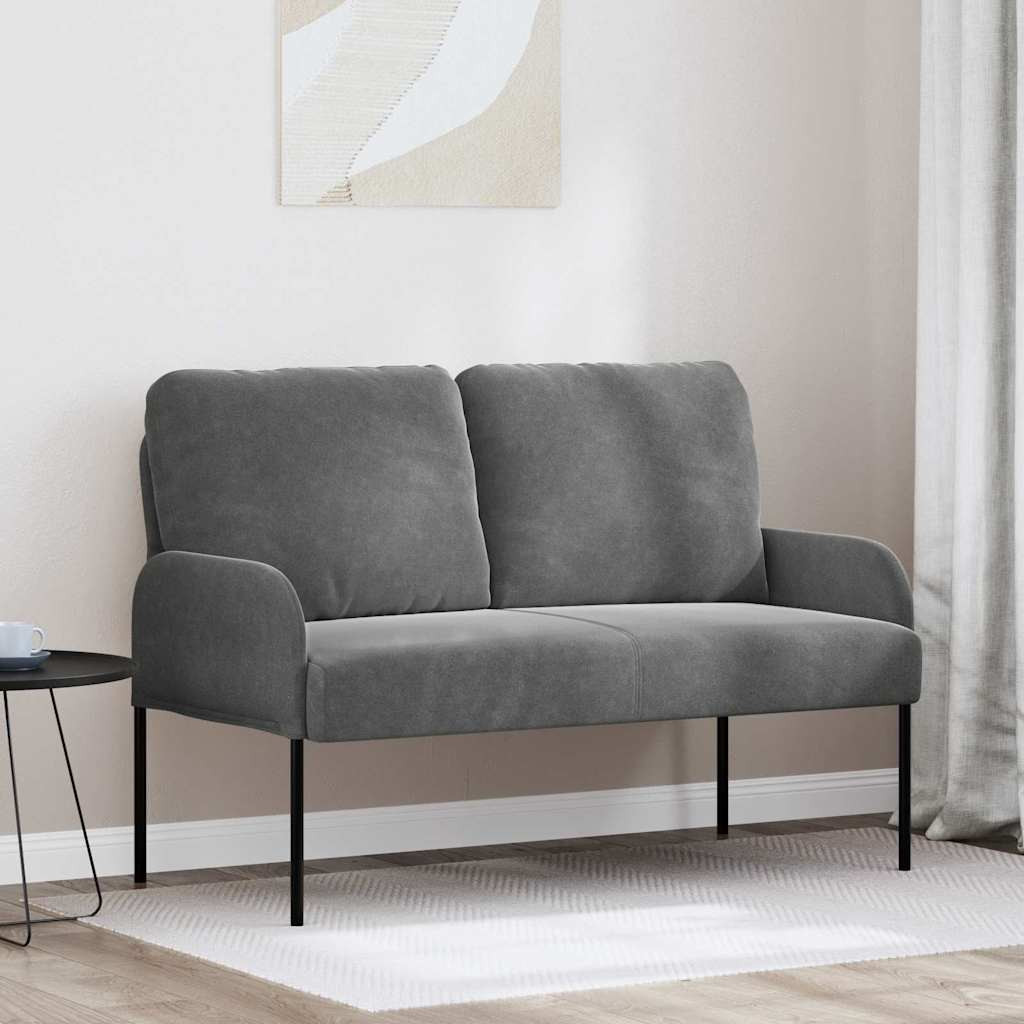 vidaXL Sofas mit Kissen 110cm Dunkelgrau Sperrholz