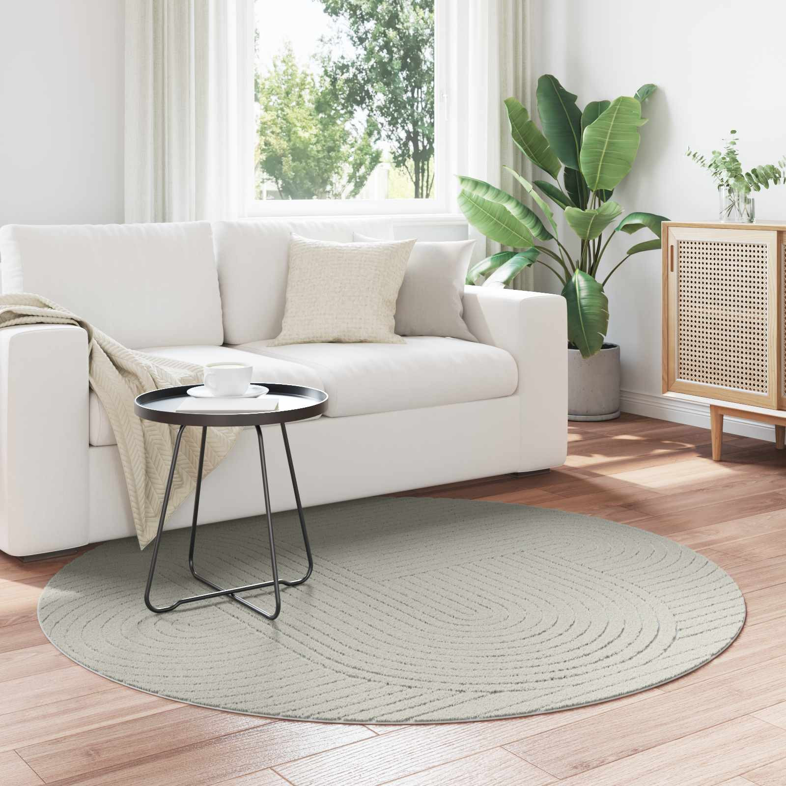 vidaXL Bereichsteppiche Rund PALMERAS Grün Ø 120 CM Polyester