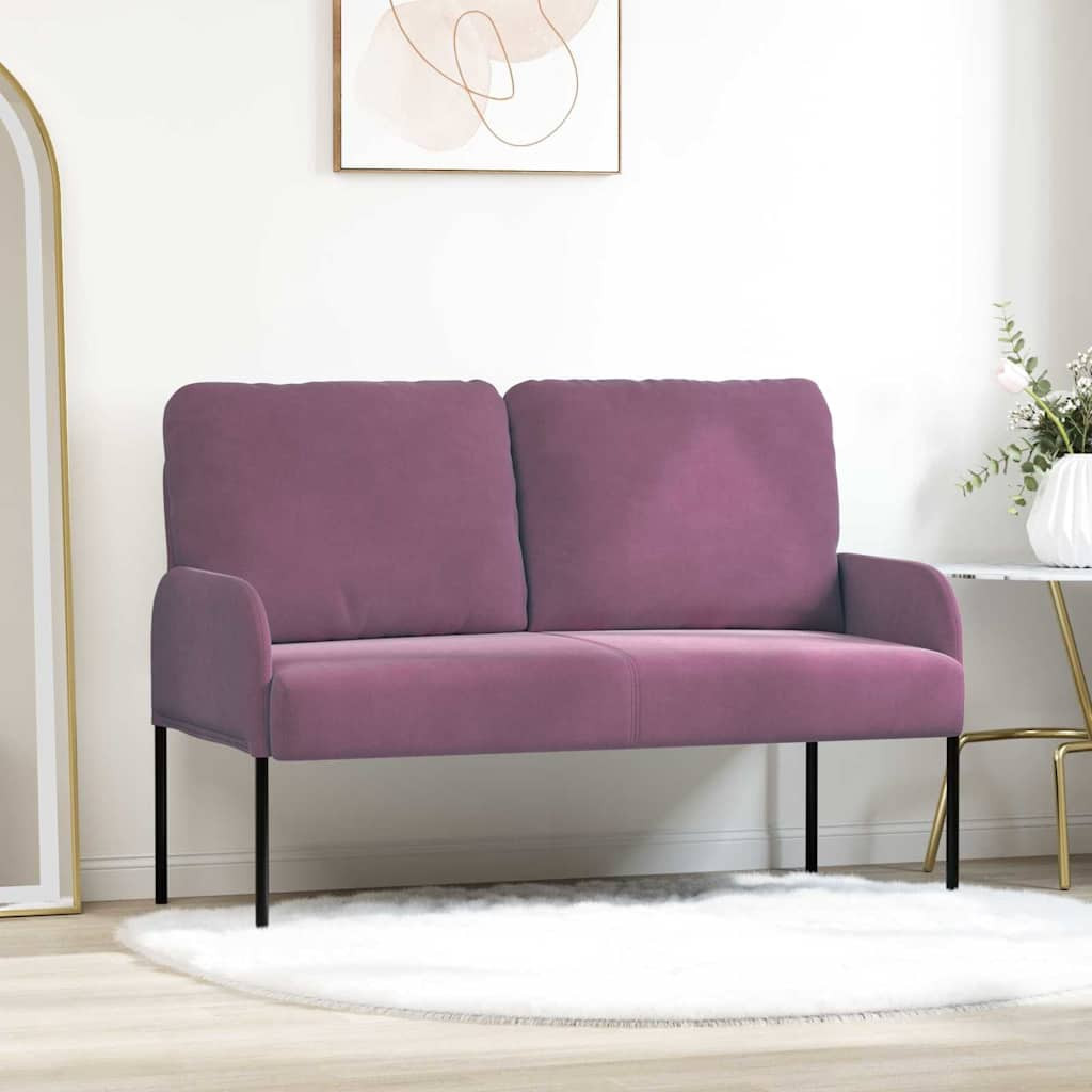 vidaXL Sofas mit Kissen 110cm Lila Sperrholz