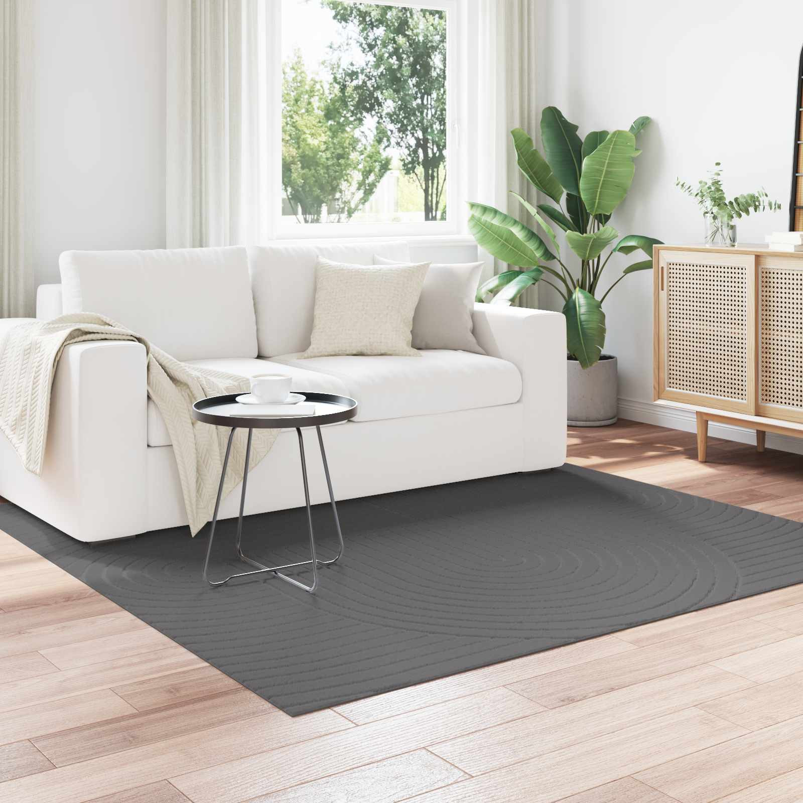 vidaXL Bereichsteppiche PALMERAS Anthrazit 200 x 200 cm Polyester