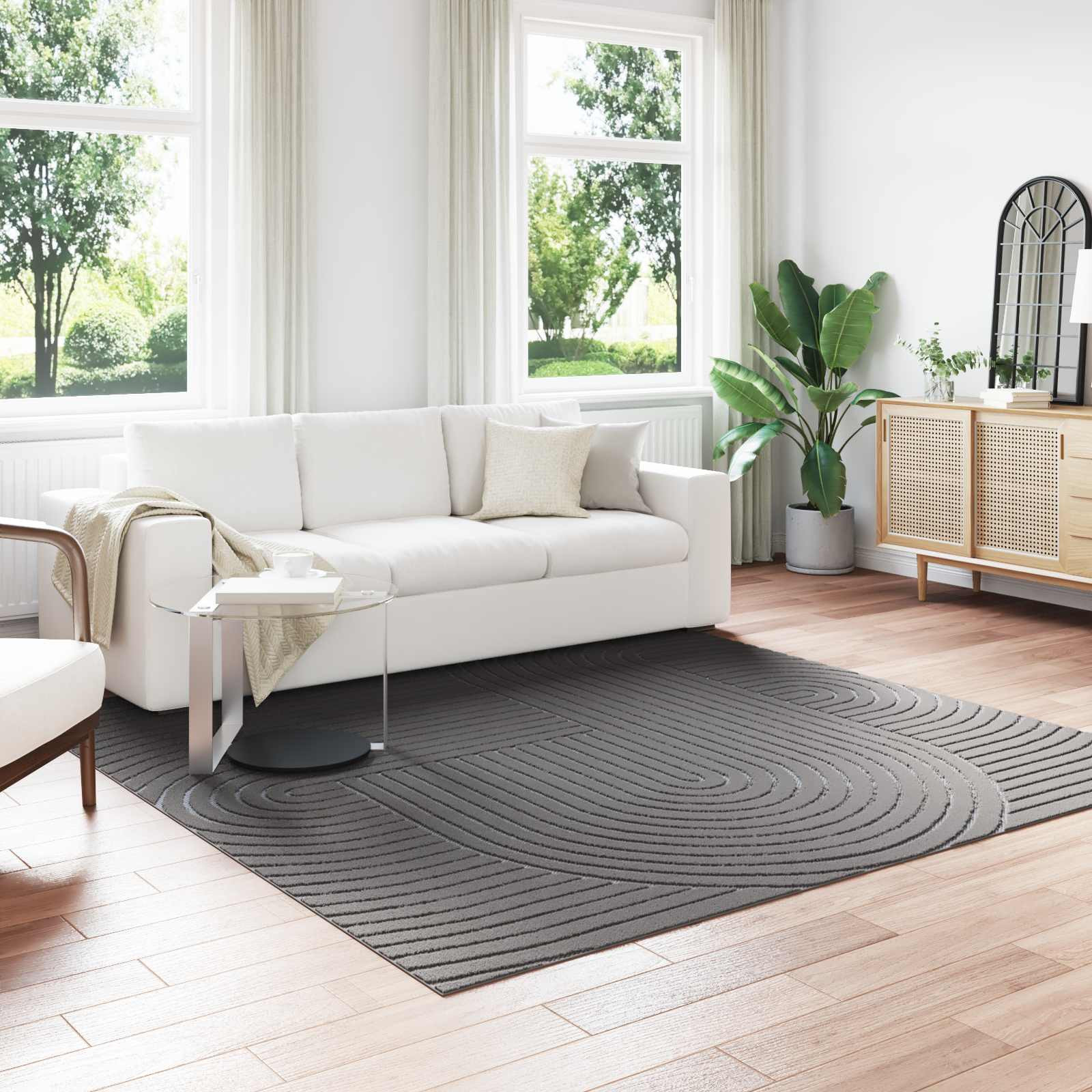 vidaXL Bereichsteppiche PALMERAS Anthrazit 240 x 240 cm Polyester