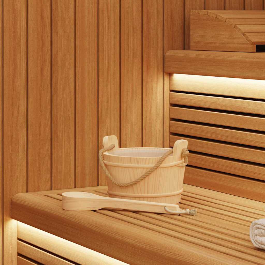 vidaXL Sauna-Eimer 2 pcs Braun Massives Kiefernholz und Hanf