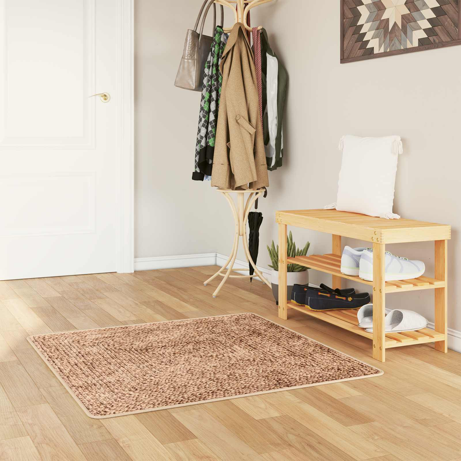vidaXL Teppichläufer MARSA Gelb 100 x 100 cm Polyester und PVC