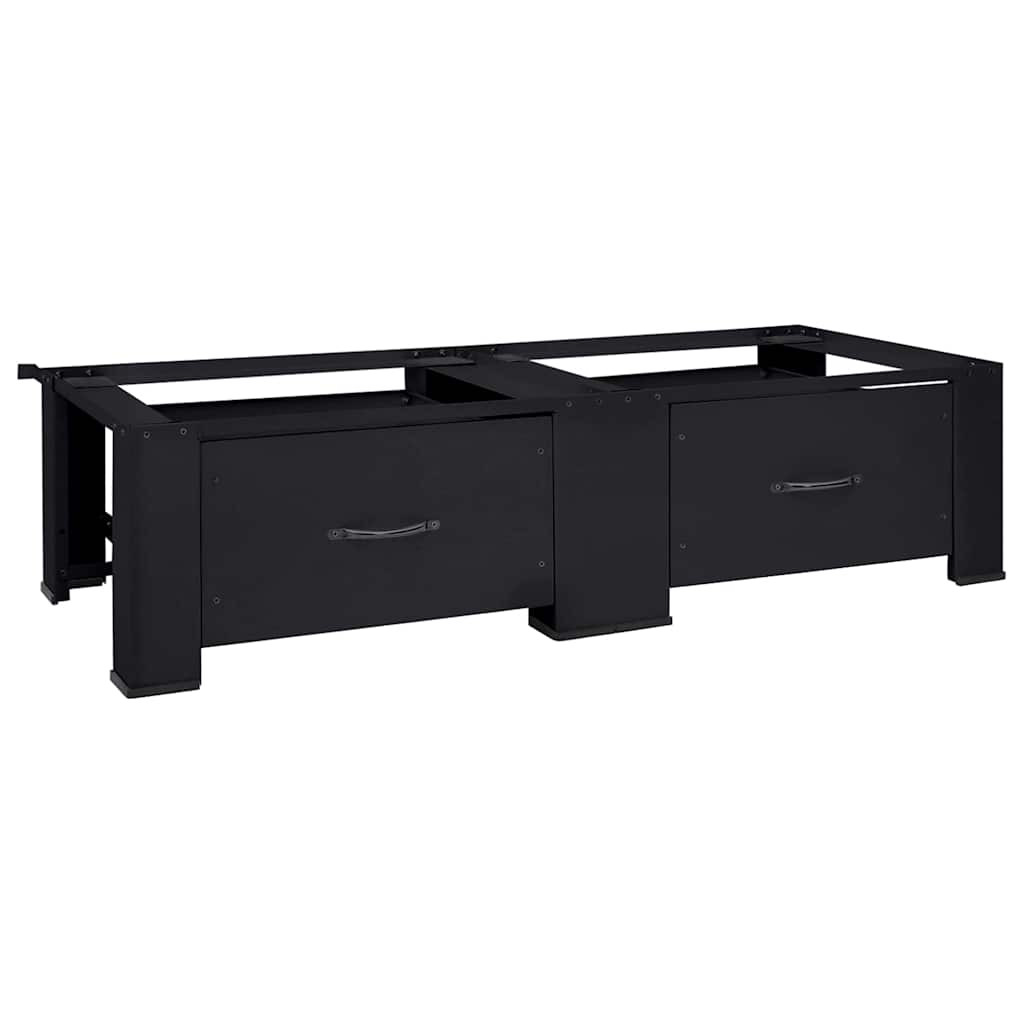 vidaXL Waschmaschinen-Podest 2 pcs Schwarz 127 x 54,5 x 32,5 cm Stahl
