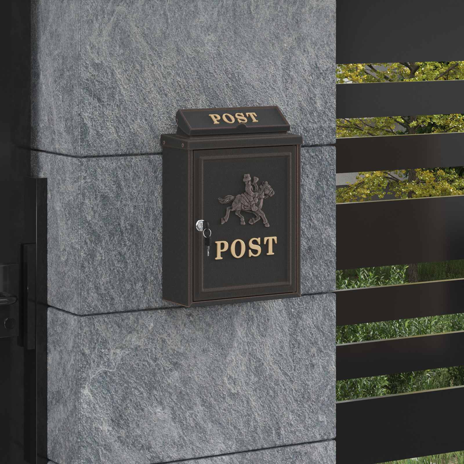 vidaXL Wandmontierter Briefkasten Bronze 29 x 13 x 41 cm Gussaluminium