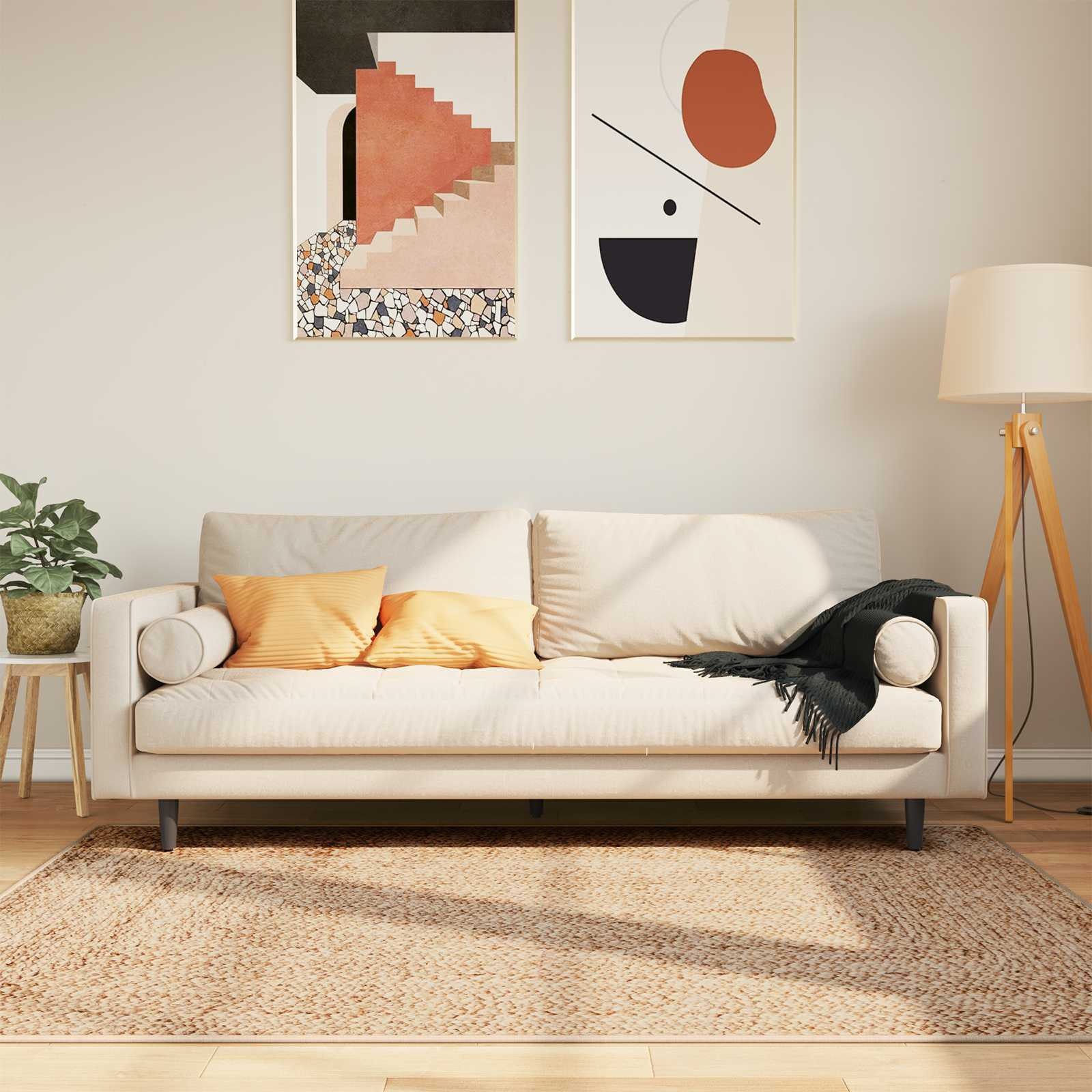 vidaXL Teppichläufer MARSA Gelb 120 x 170 cm Polyester und PVC