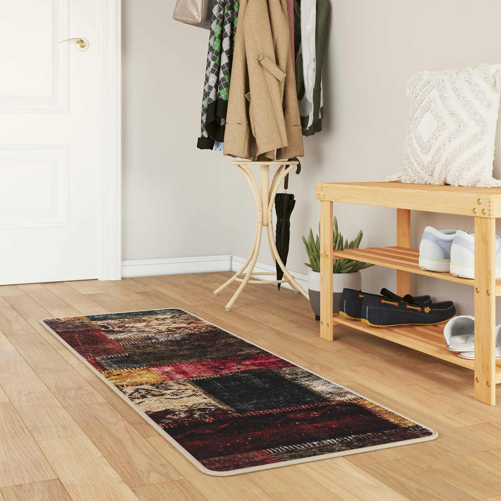 vidaXL Teppichläufer MARSA Mehrfarbig 50 x 100 cm Polyester und PVC
