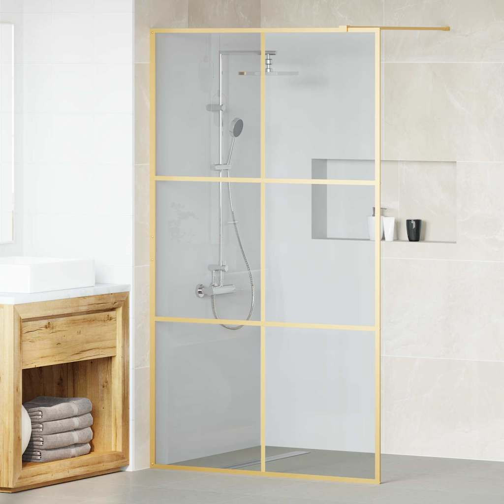 vidaXL Walk-in Duschwand Gold 115 x 195 cm Gehärtetes Glas