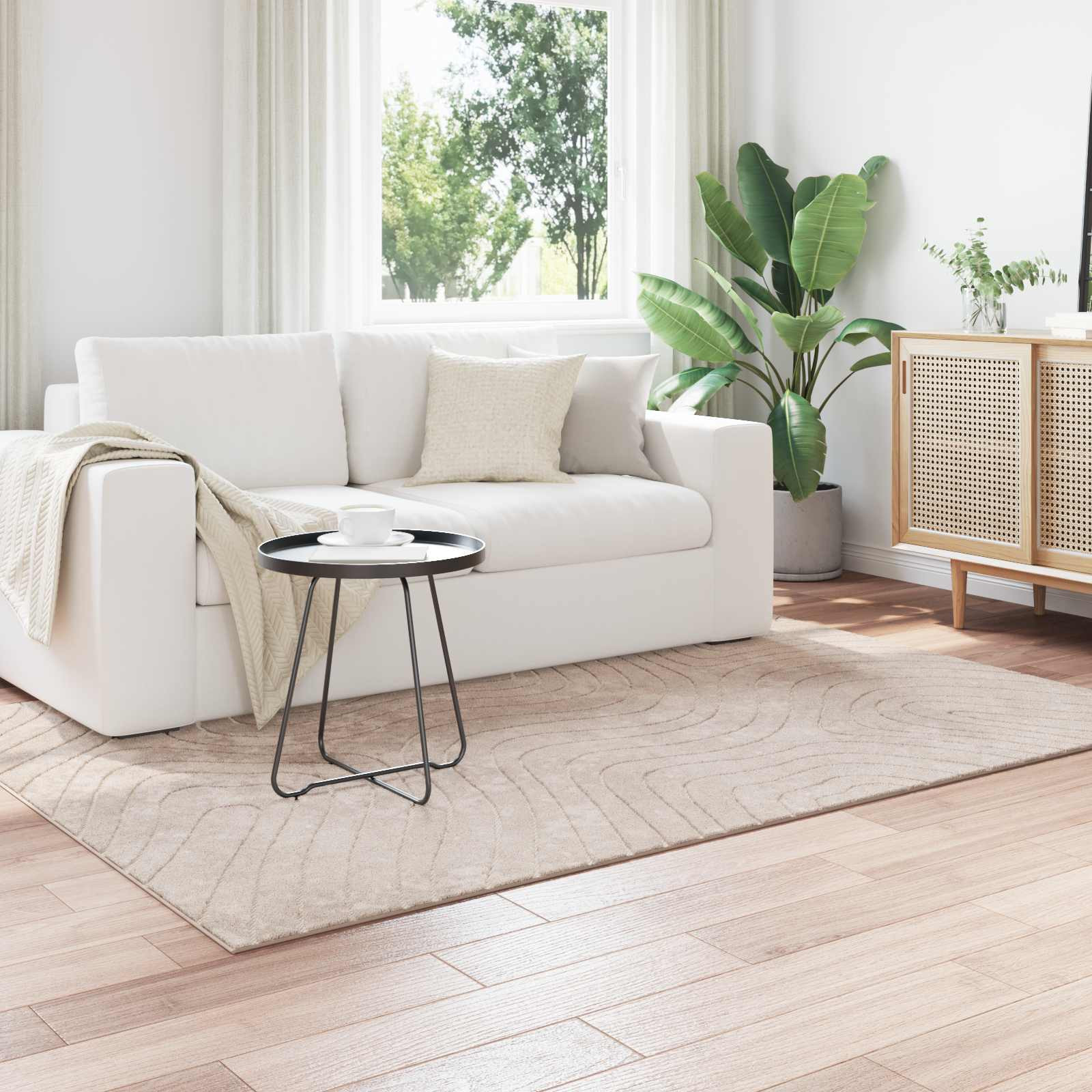 vidaXL Bereichsteppiche PALMERAS Beige 160 x 230 cm Polyester