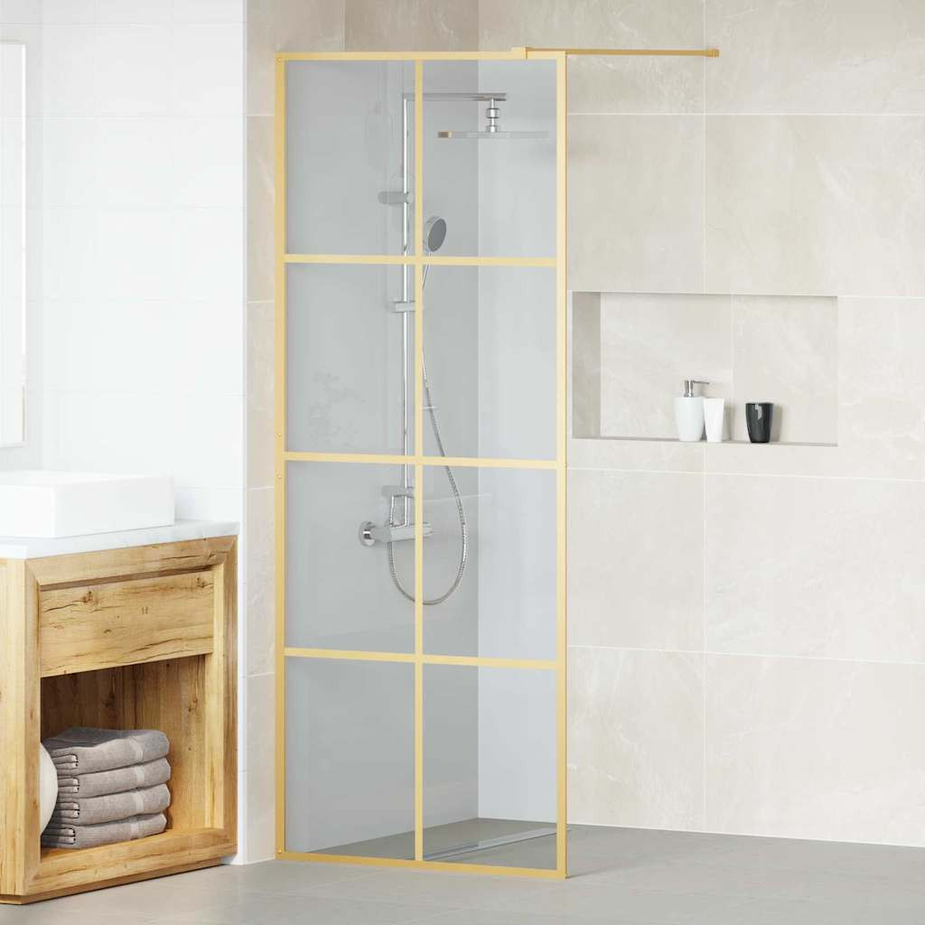 vidaXL Walk-in Duschwand Gold 80 x 195 cm Gehärtetes Glas