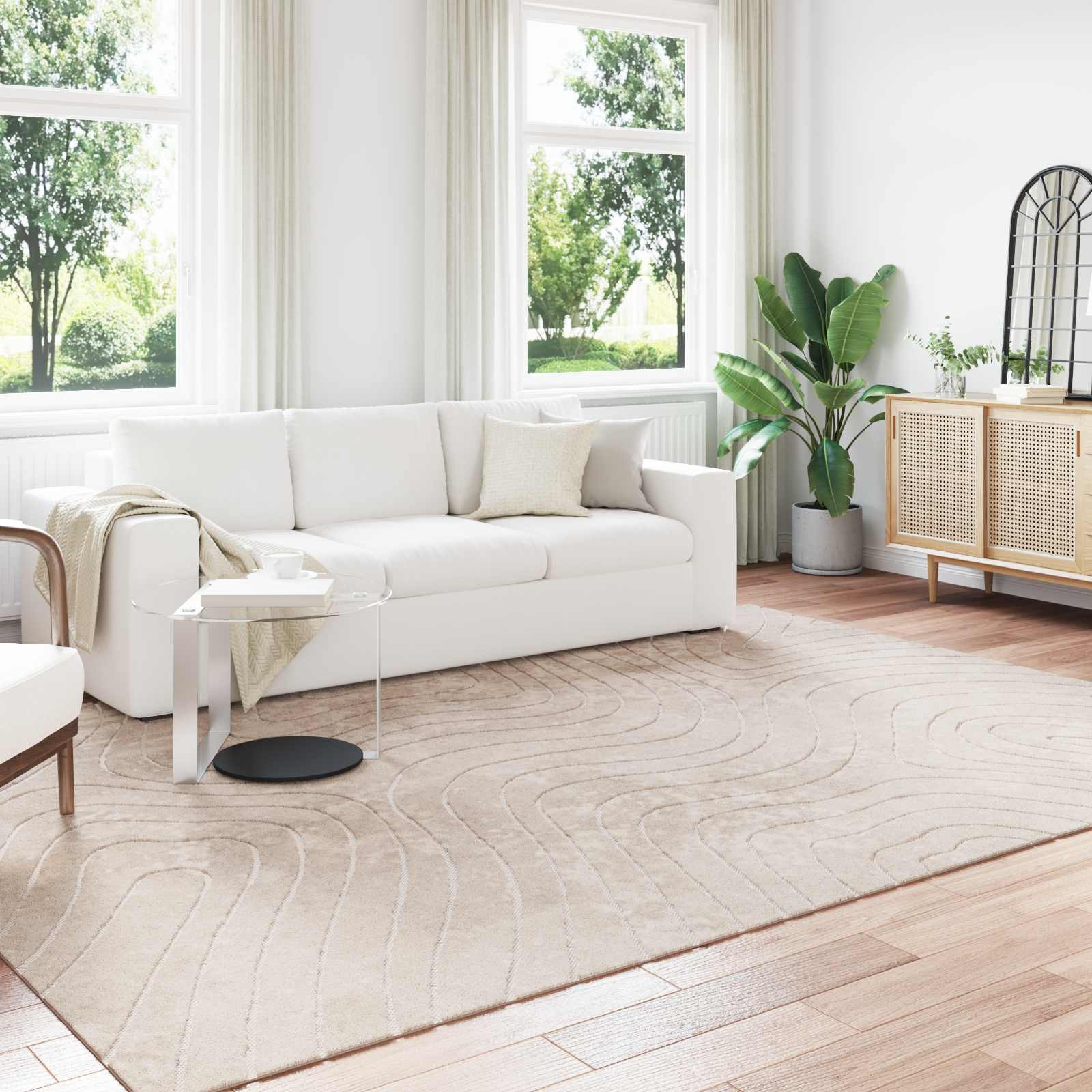 vidaXL Bereichsteppiche PALMERAS Beige 200 x 280 cm Polyester