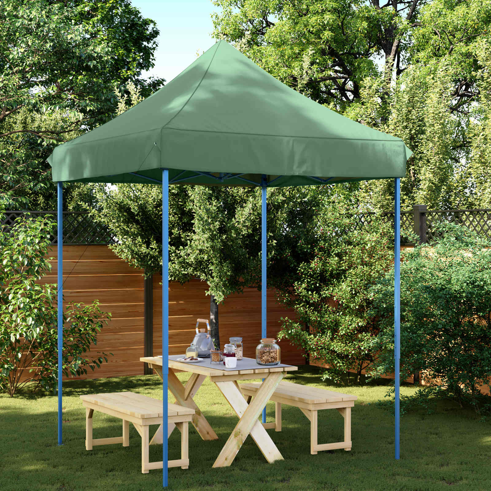 vidaXL Party-Zelt Grün 200 x 200 x 306 cm Oxford-Stoff