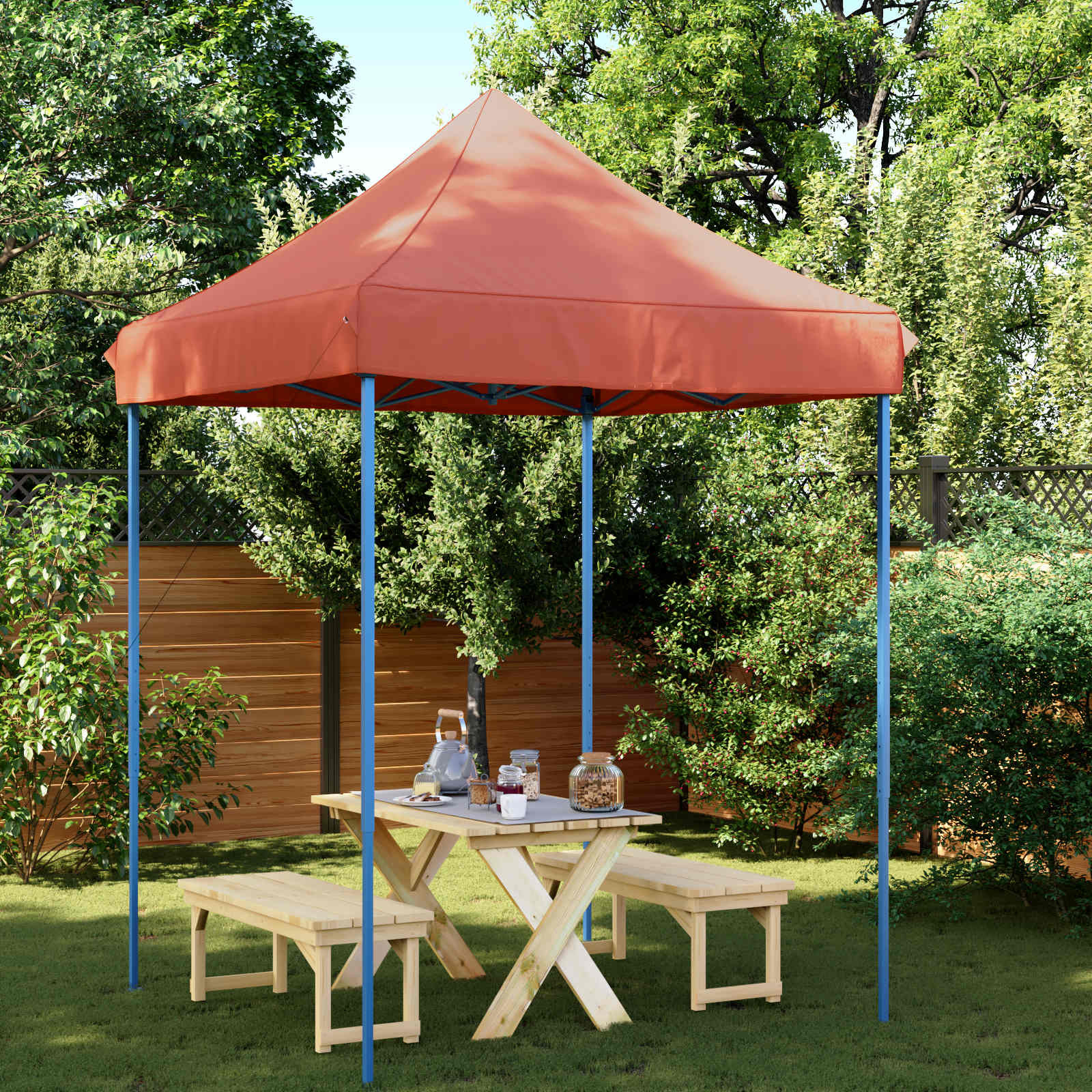 vidaXL Party-Zelt Terrakotta 200 x 200 x 306 cm Oxford-Stoff