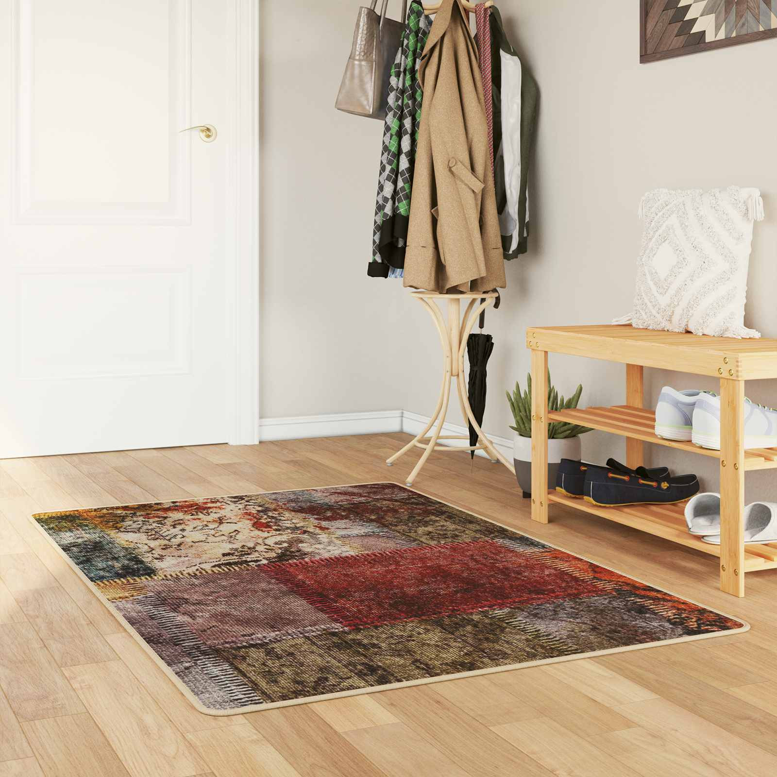 vidaXL Teppichläufer MARSA Mehrfarbig 100 x 150 cm Polyester und PVC