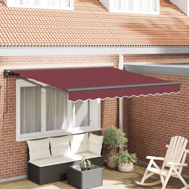 vidaXL Markisenrahmen Bordeauxrot 350 x 250 cm