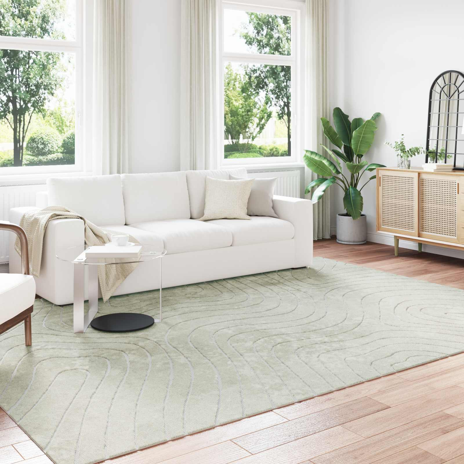 vidaXL Bereichsteppiche PALMERAS Grün 240 x 340 cm Polyester